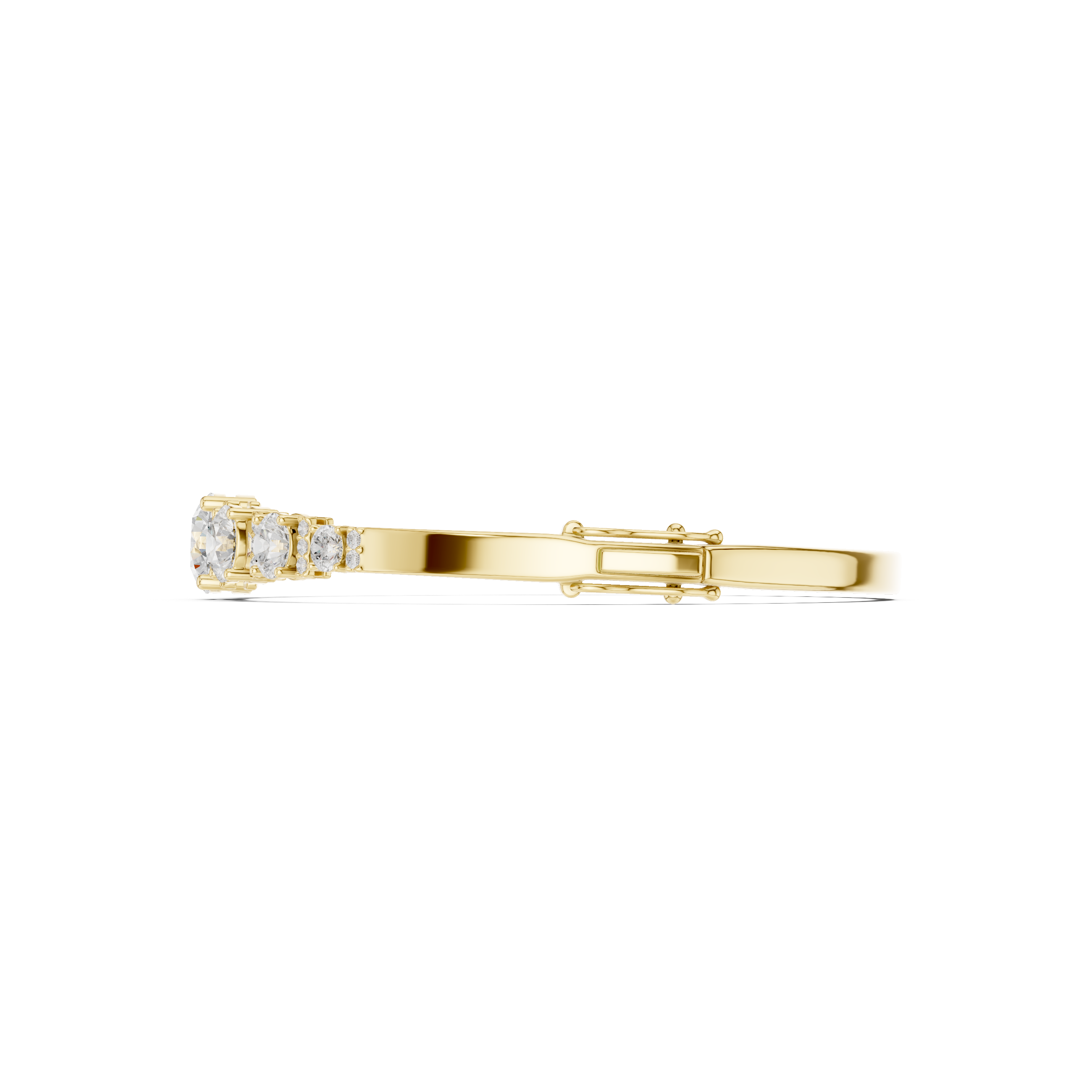 Graduated Round Diamond Bangle Bracelet