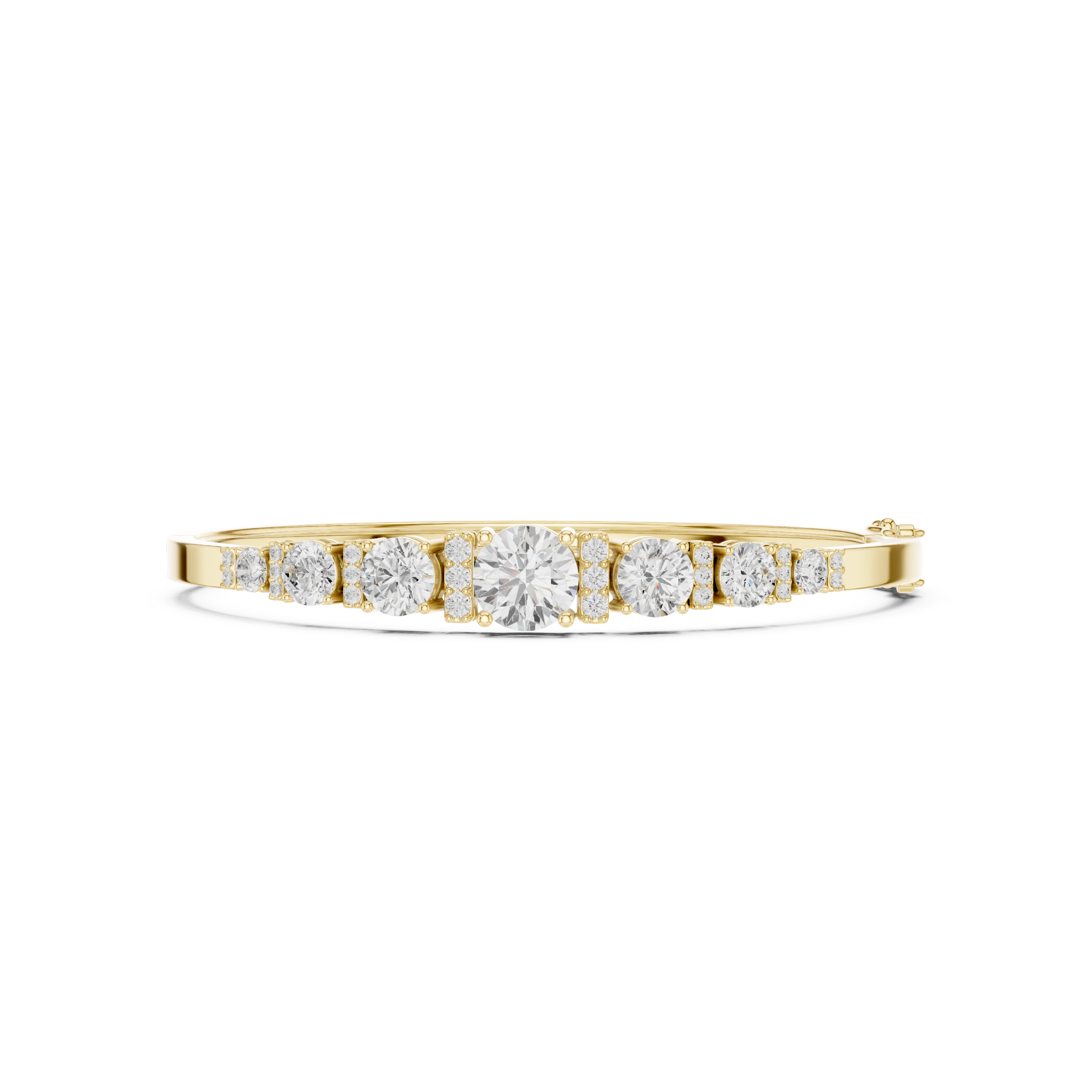 Graduated Round Diamond Bangle Bracelet