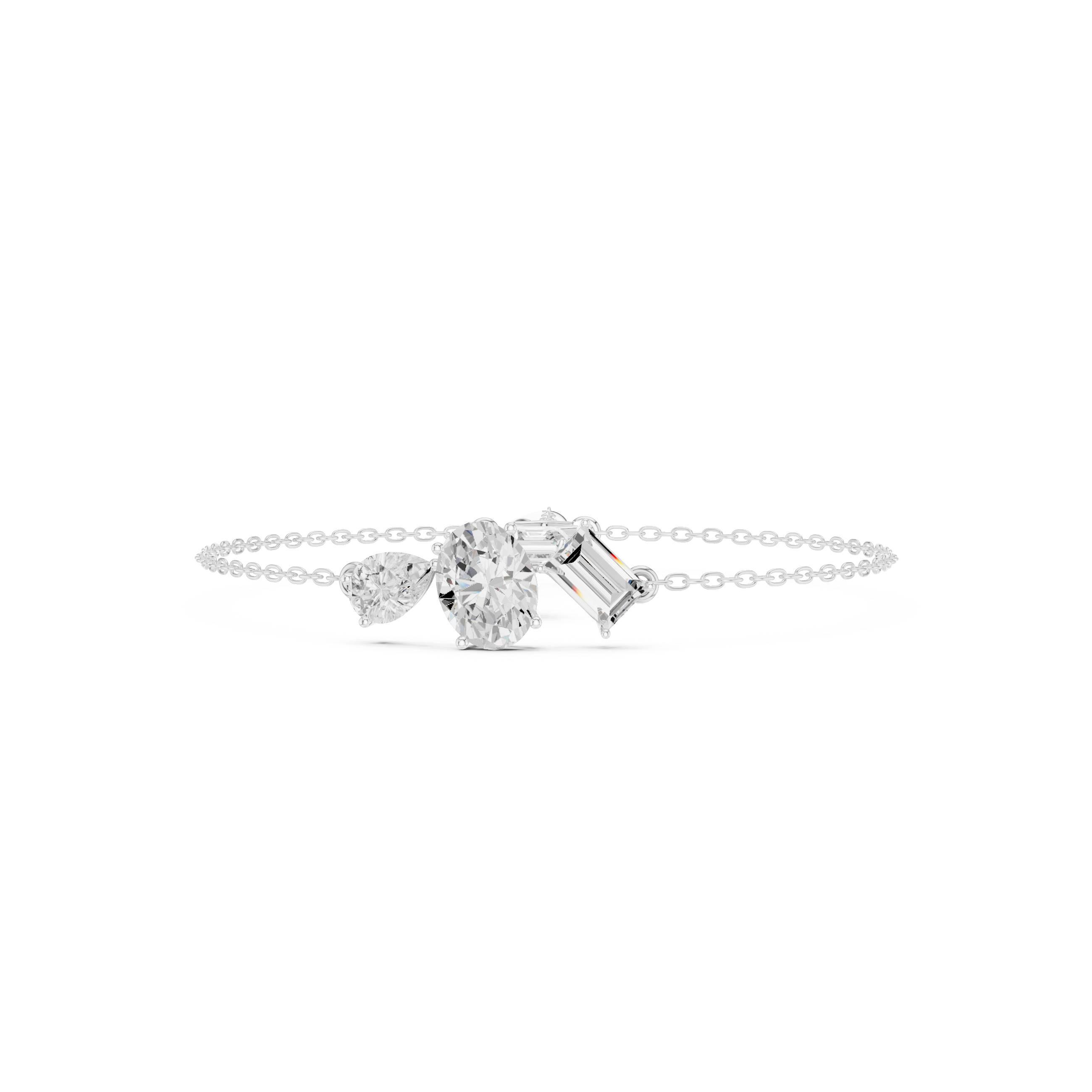 Mixed Shape Diamond Chain Bracelet