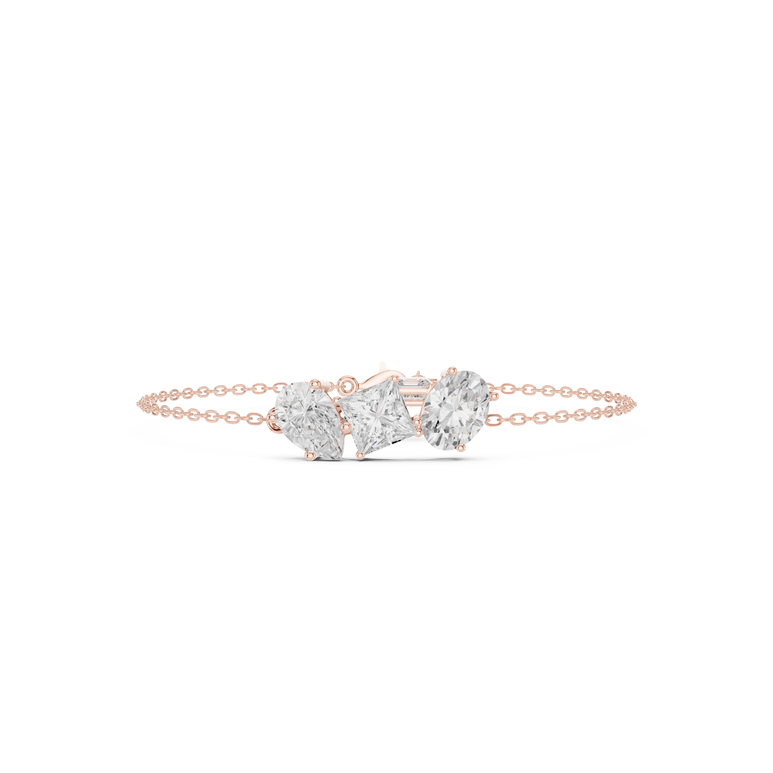 Mixed Cut Diamond Chain Bracelet