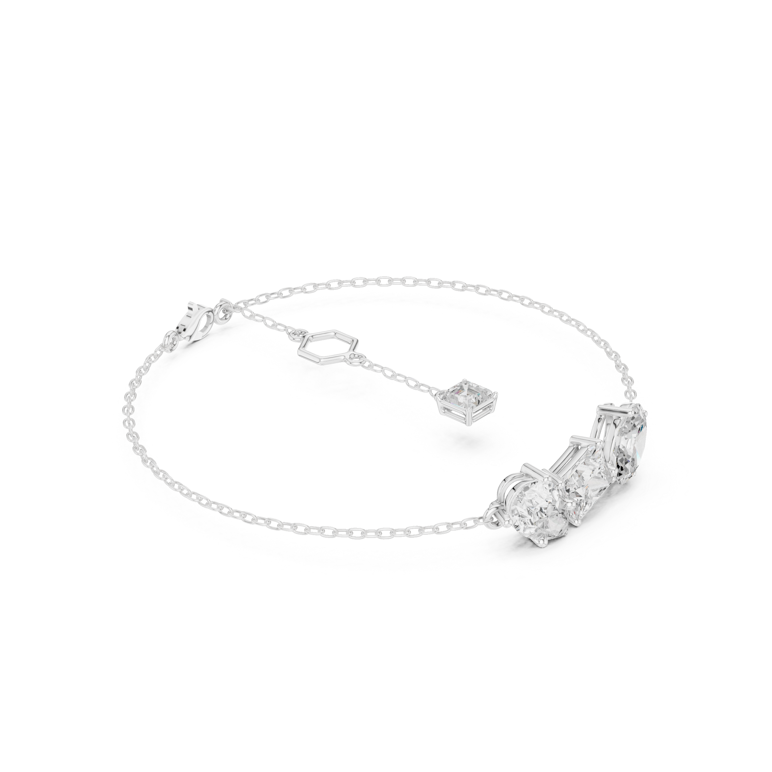 Mixed Cut Diamond Chain Bracelet