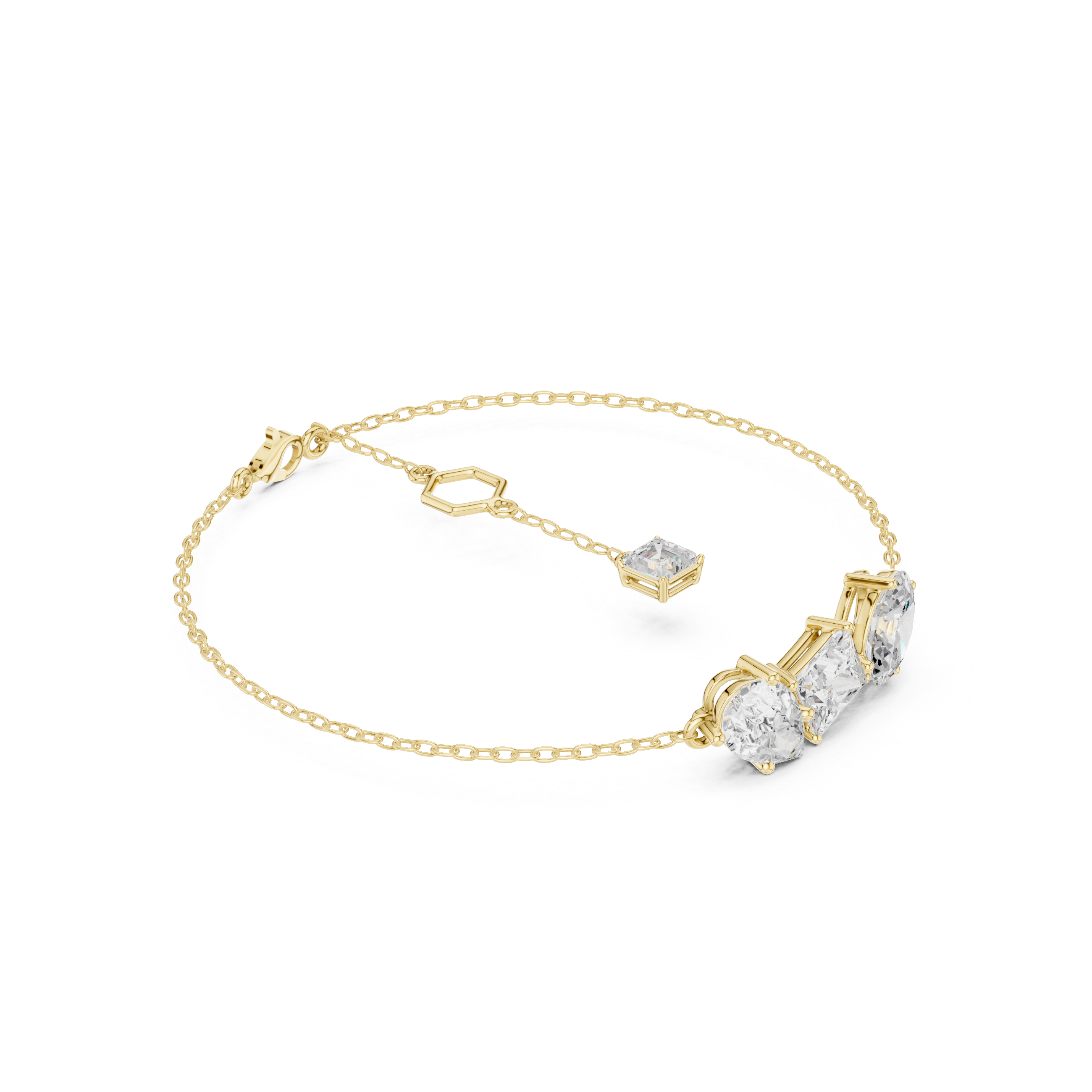 Mixed Cut Diamond Chain Bracelet