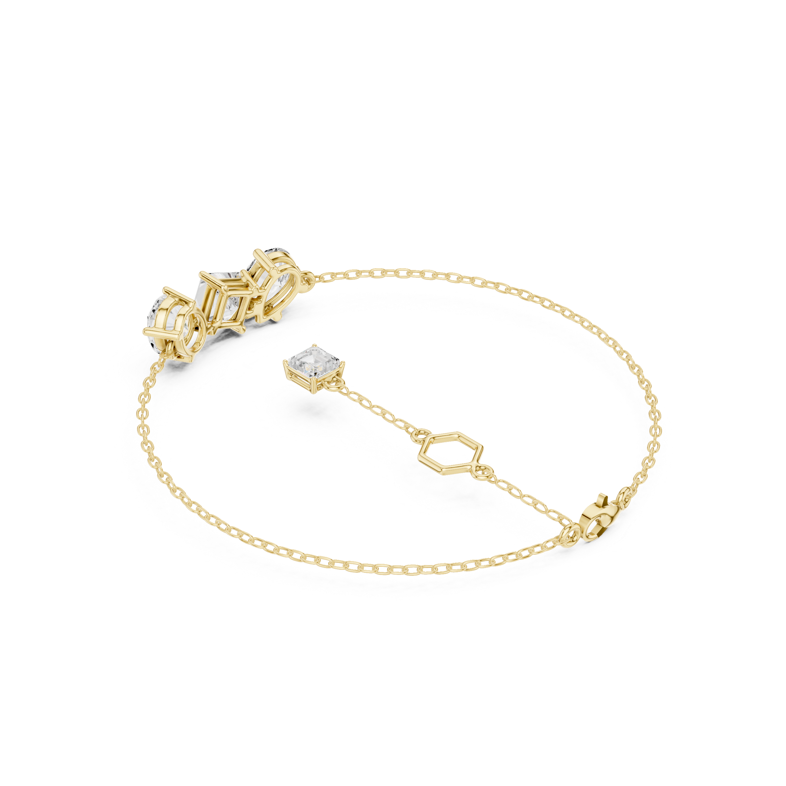 Mixed Cut Diamond Chain Bracelet