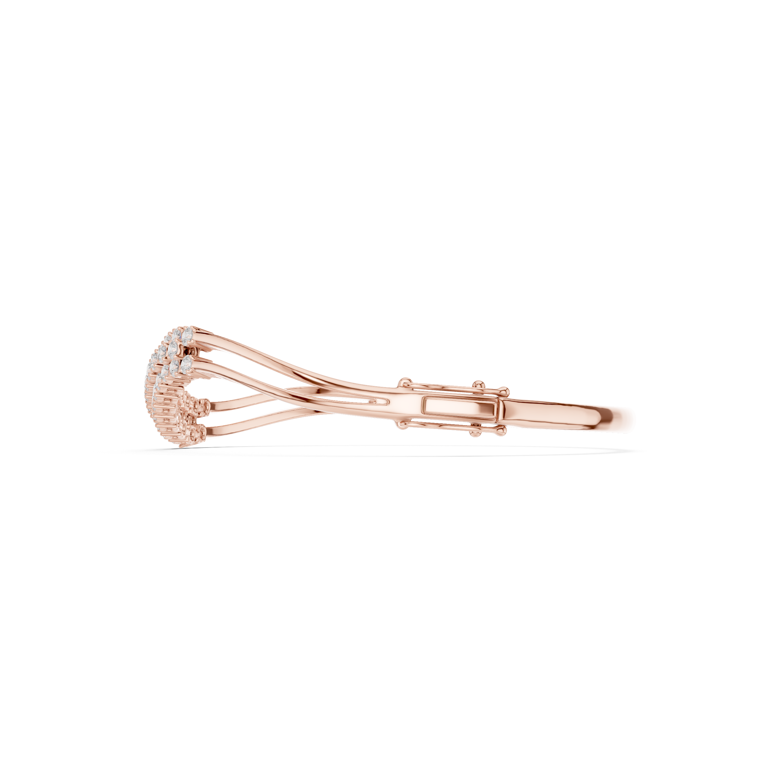 Wave Pavé Diamond Bangle Bracelet