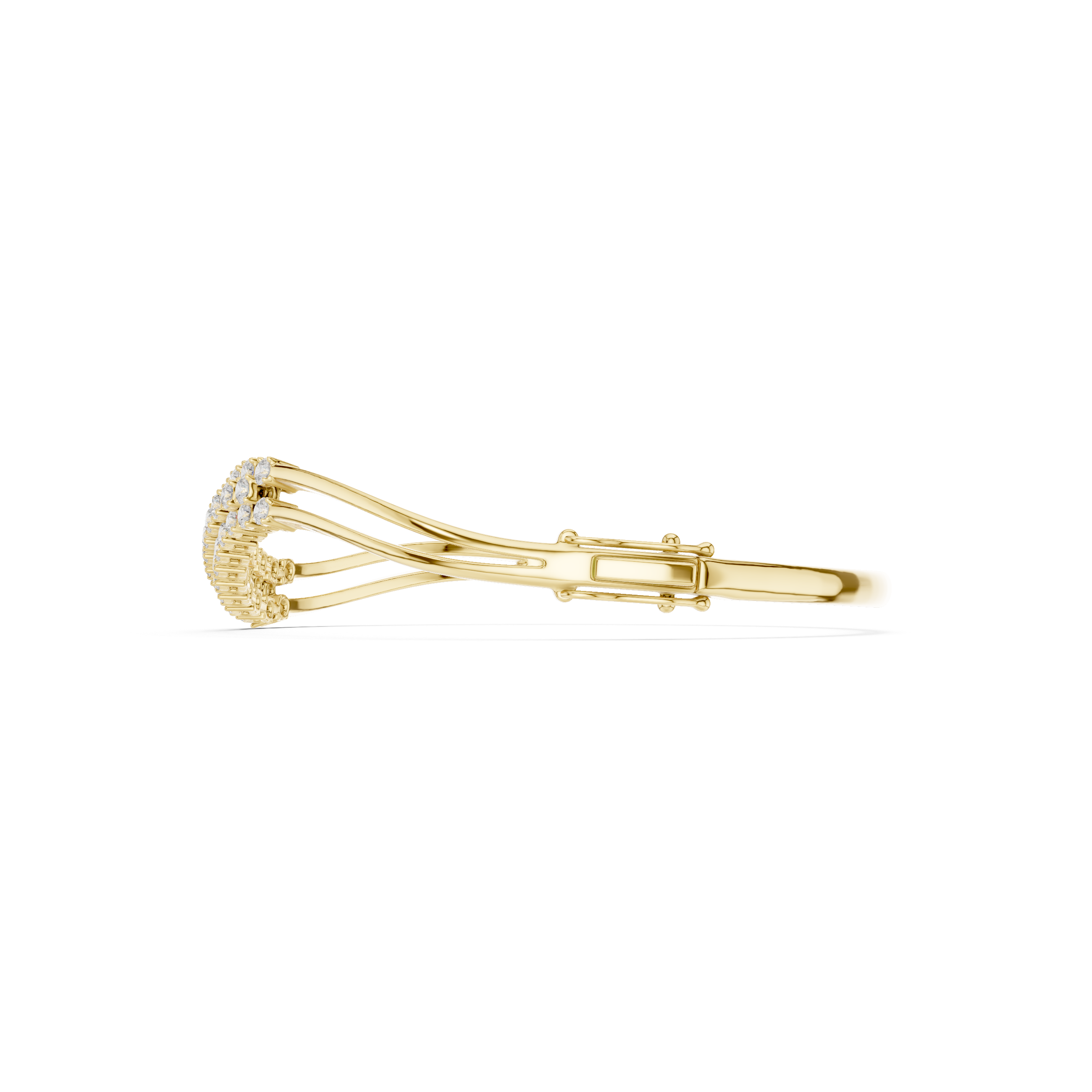 Wave Pavé Diamond Bangle Bracelet