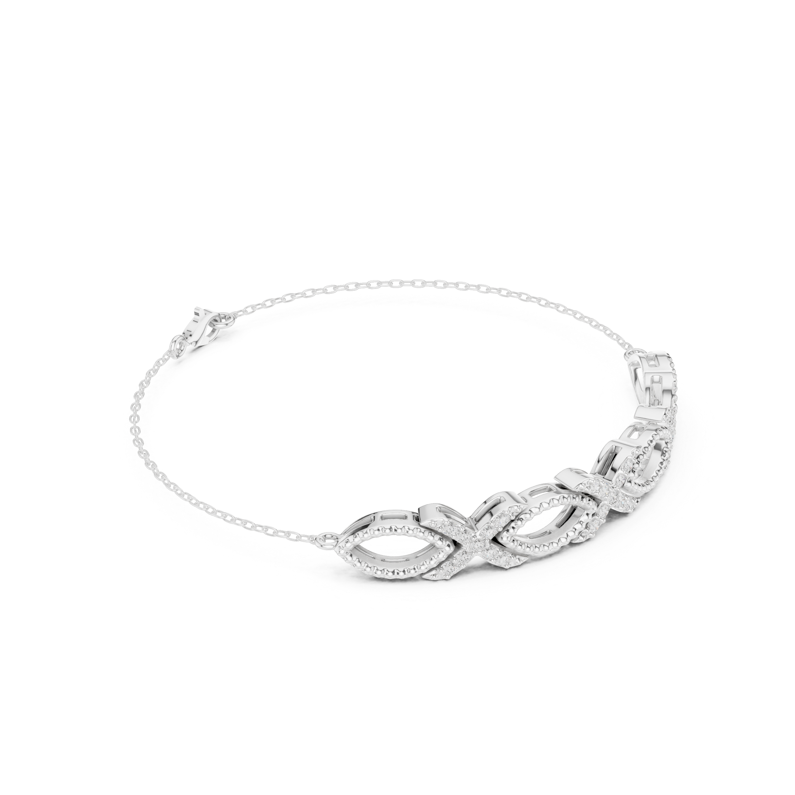 Infinity Oval Diamond Link Bracelet