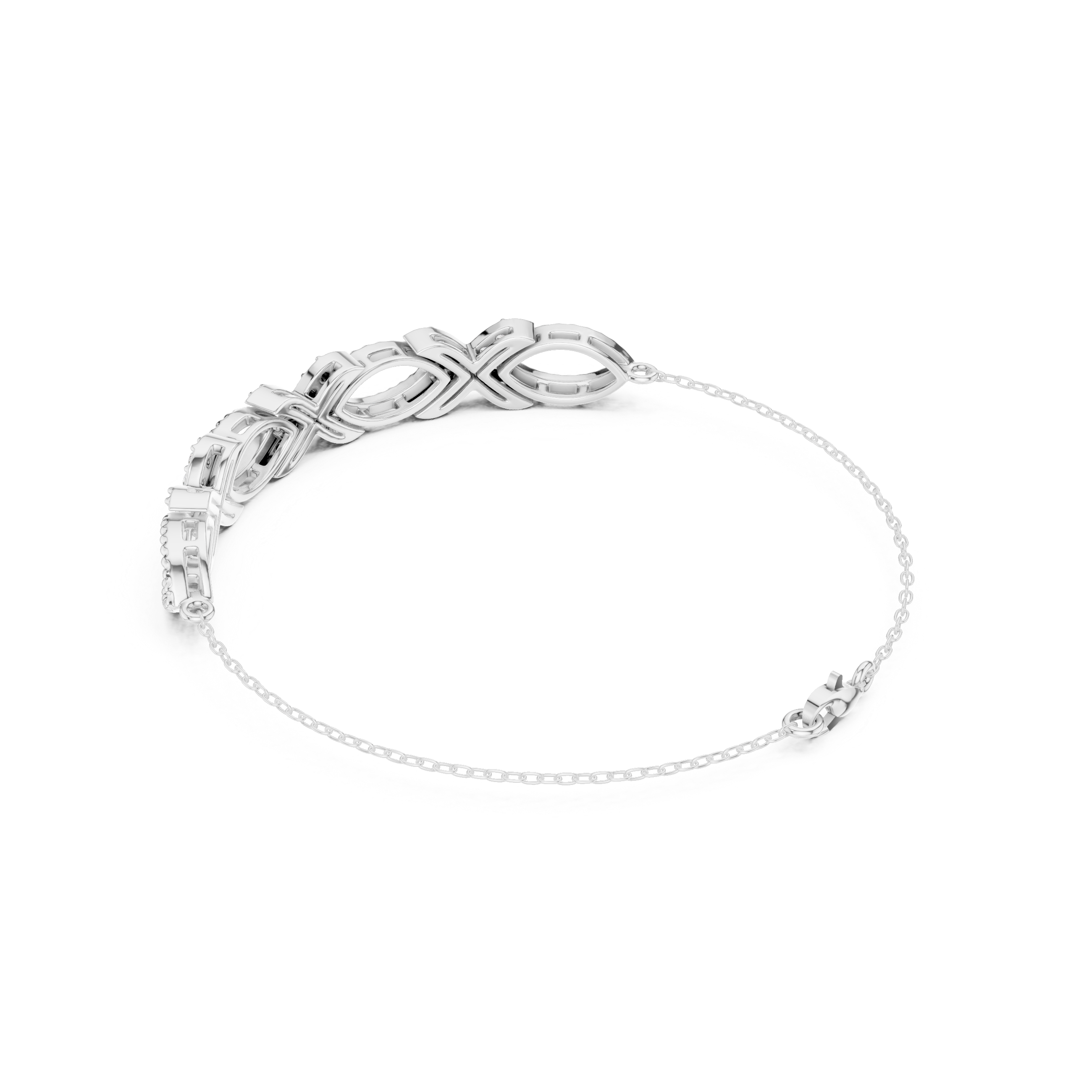 Infinity Oval Diamond Link Bracelet