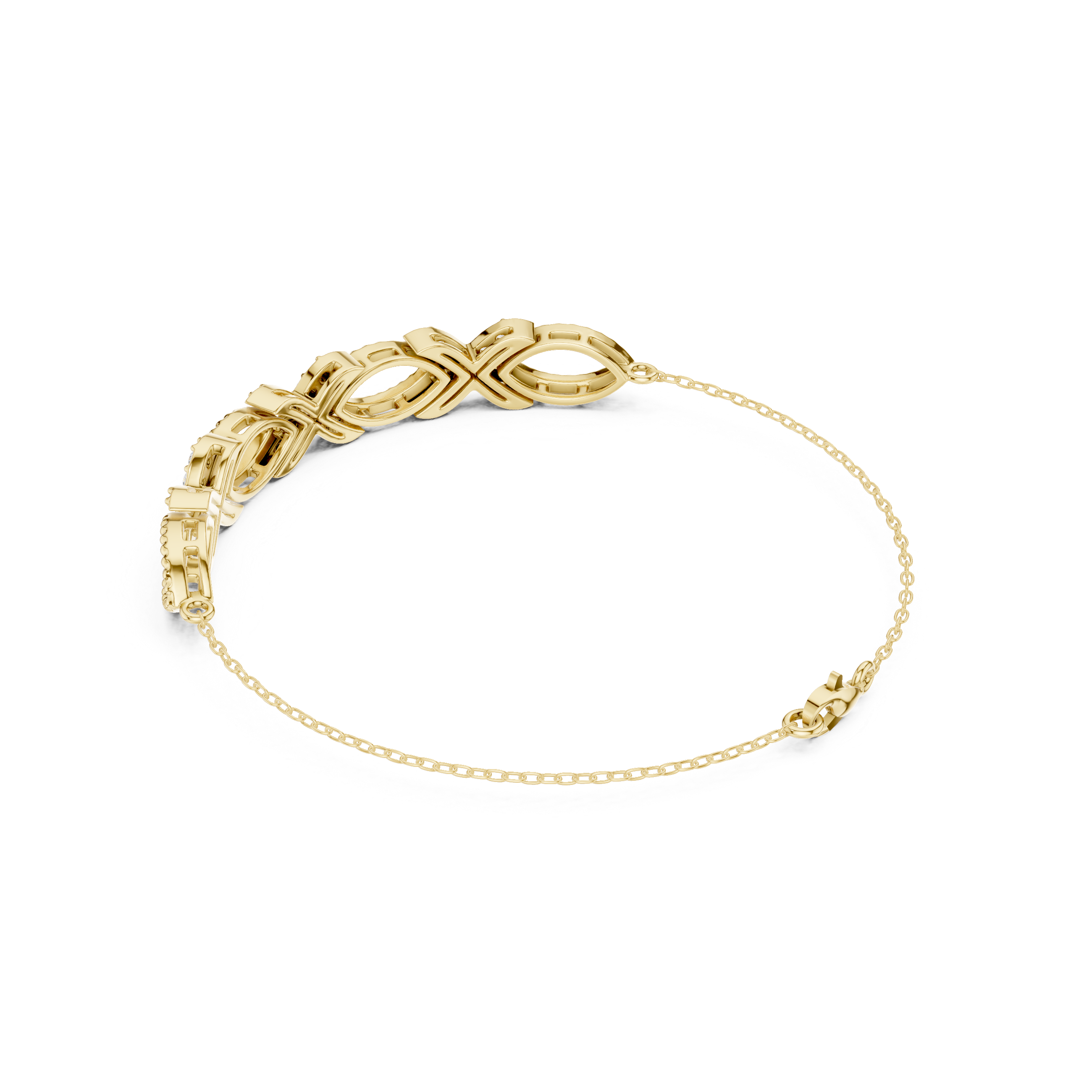 Infinity Oval Diamond Link Bracelet