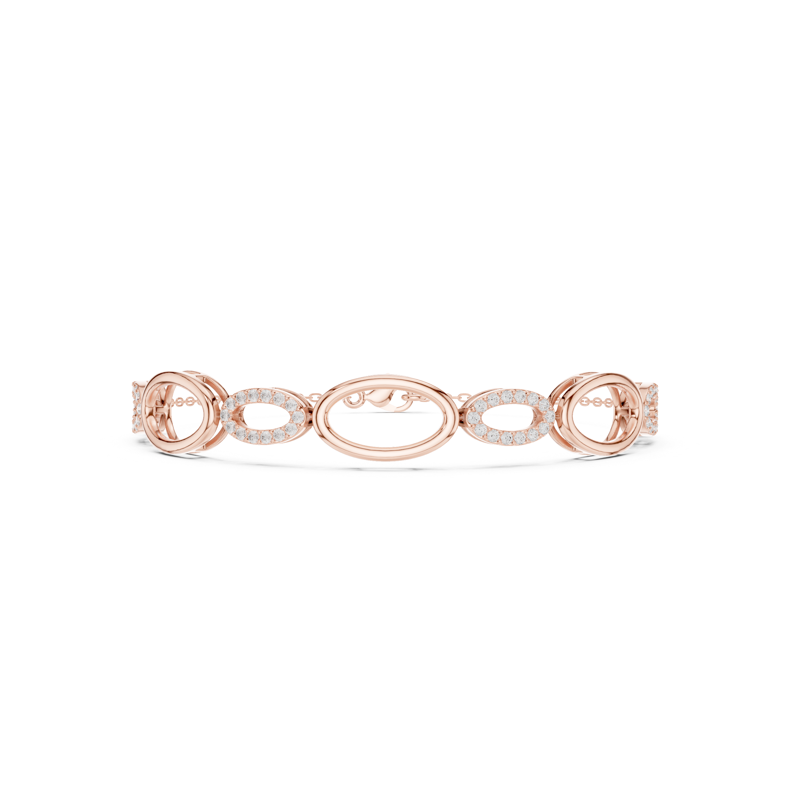 Oval Link Pavé Diamond Bracelet