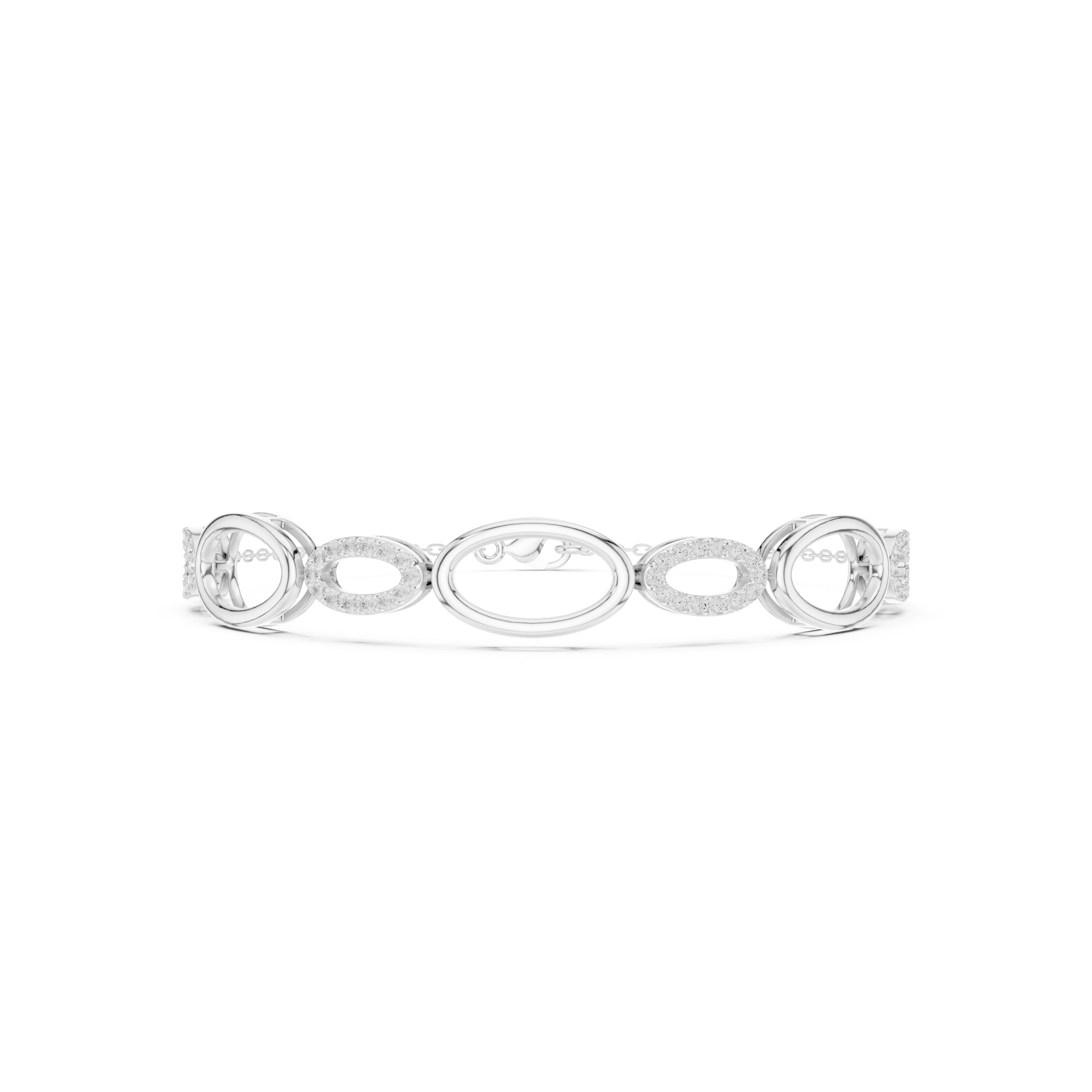 Oval Link Pavé Diamond Bracelet