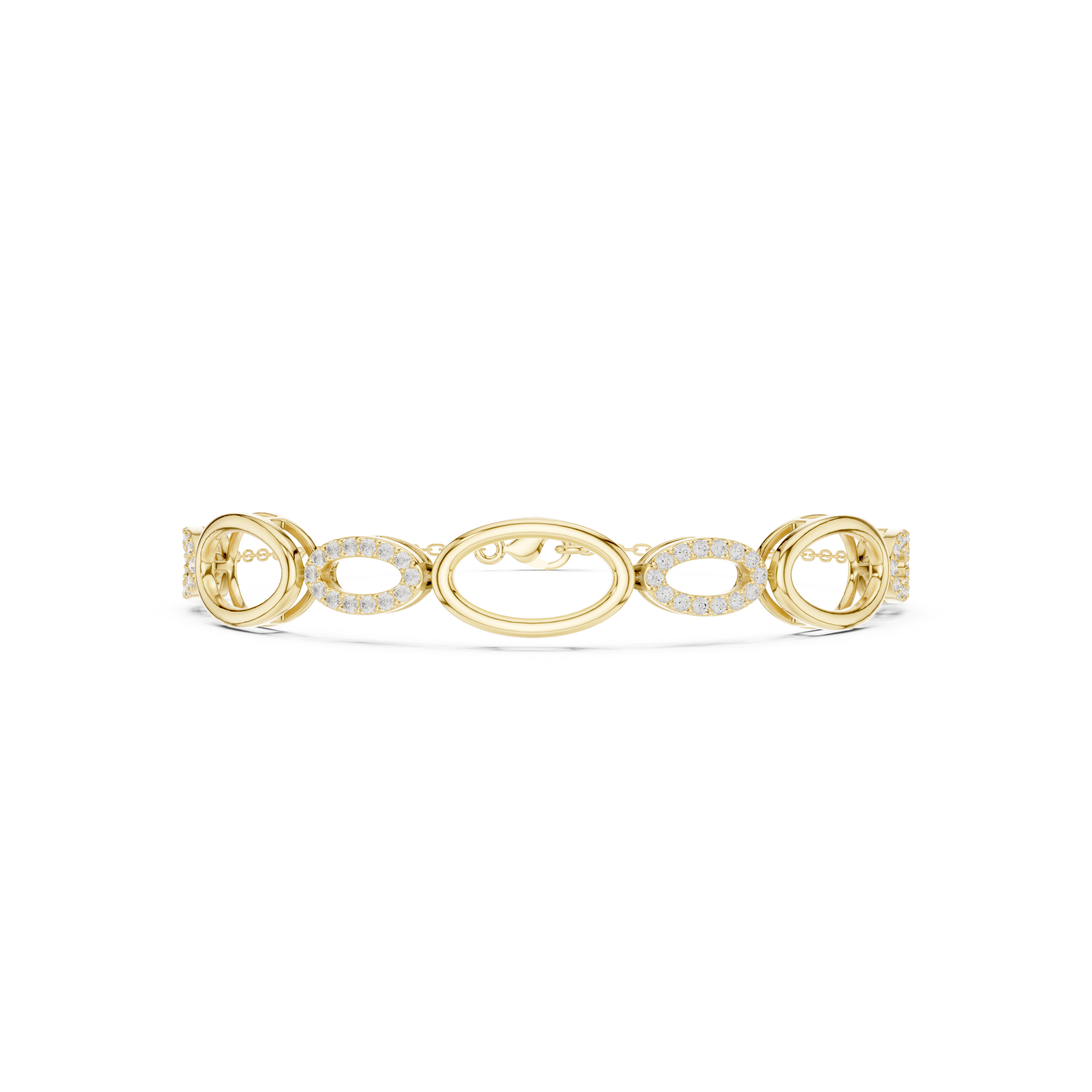 Oval Link Pavé Diamond Bracelet