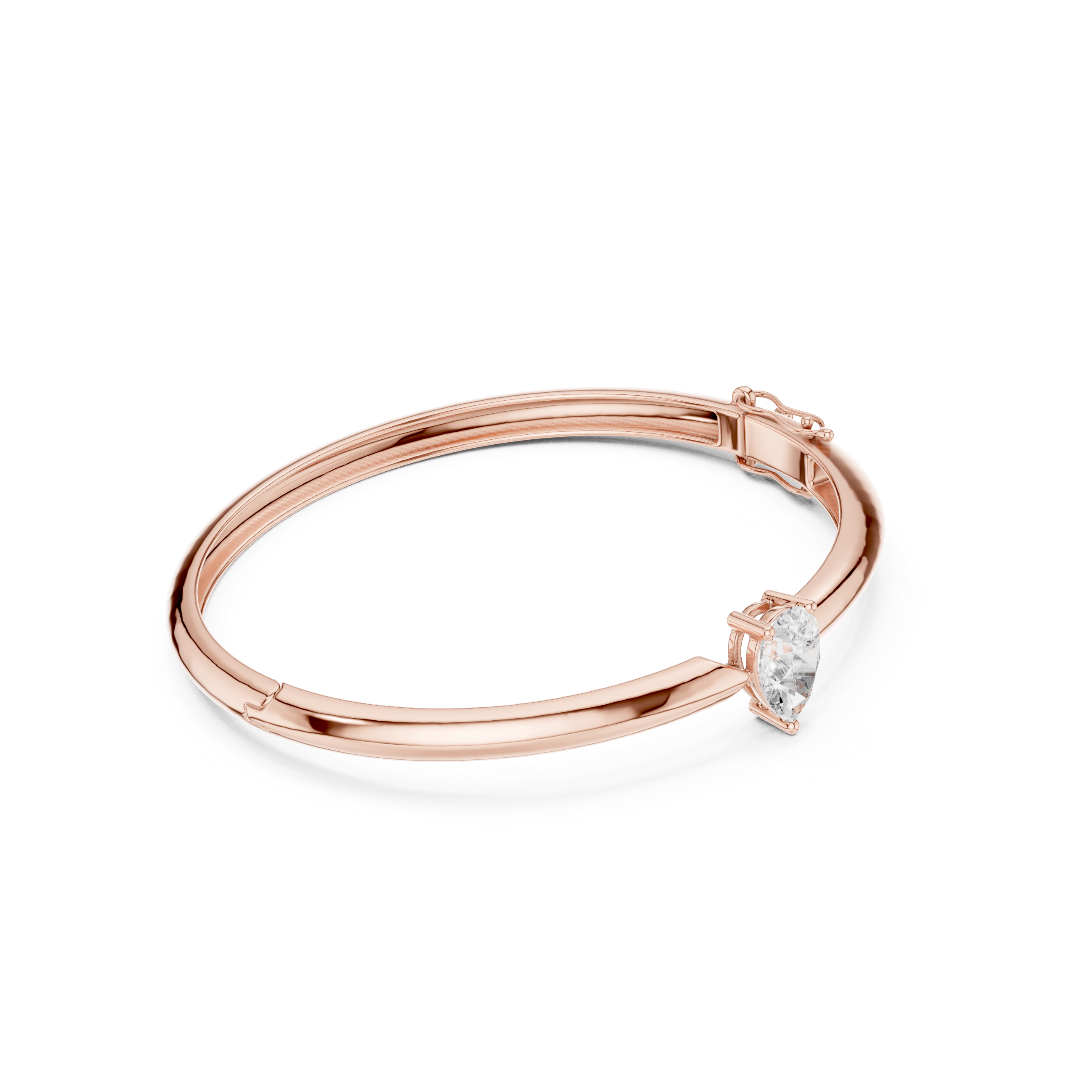 Pear Cut Solitaire Diamond Bangle Bracelet