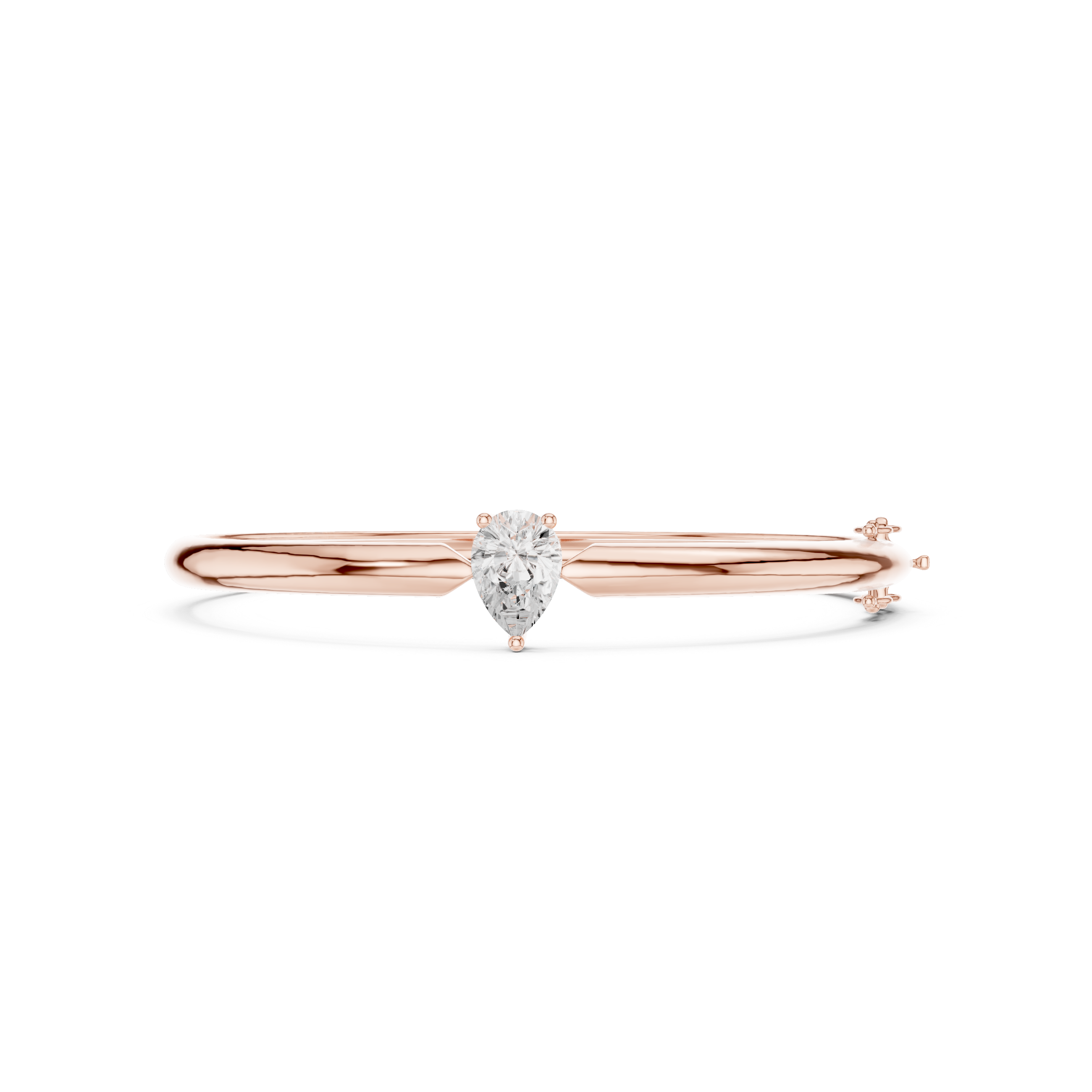 Pear Cut Solitaire Diamond Bangle Bracelet