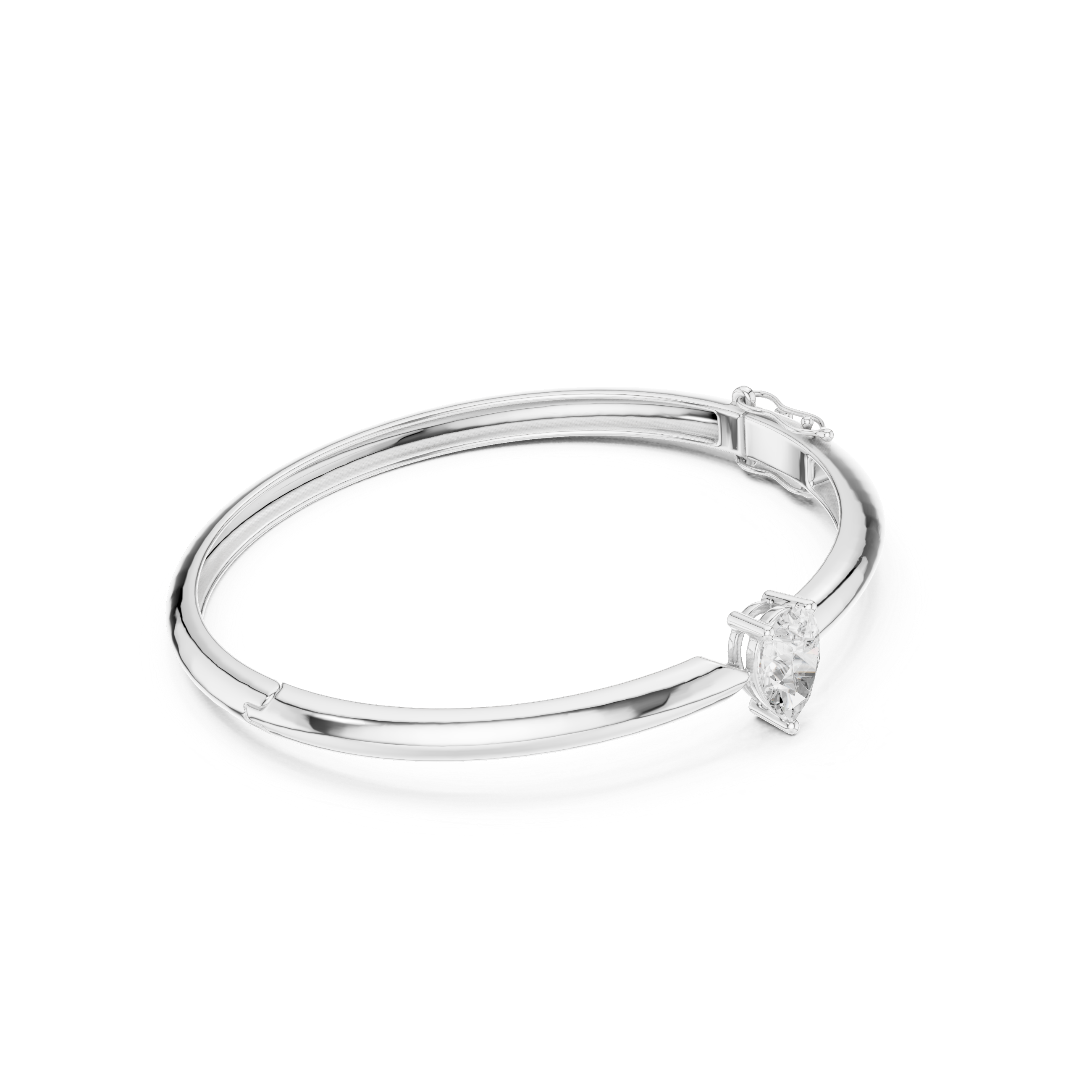 Pear Cut Solitaire Diamond Bangle Bracelet