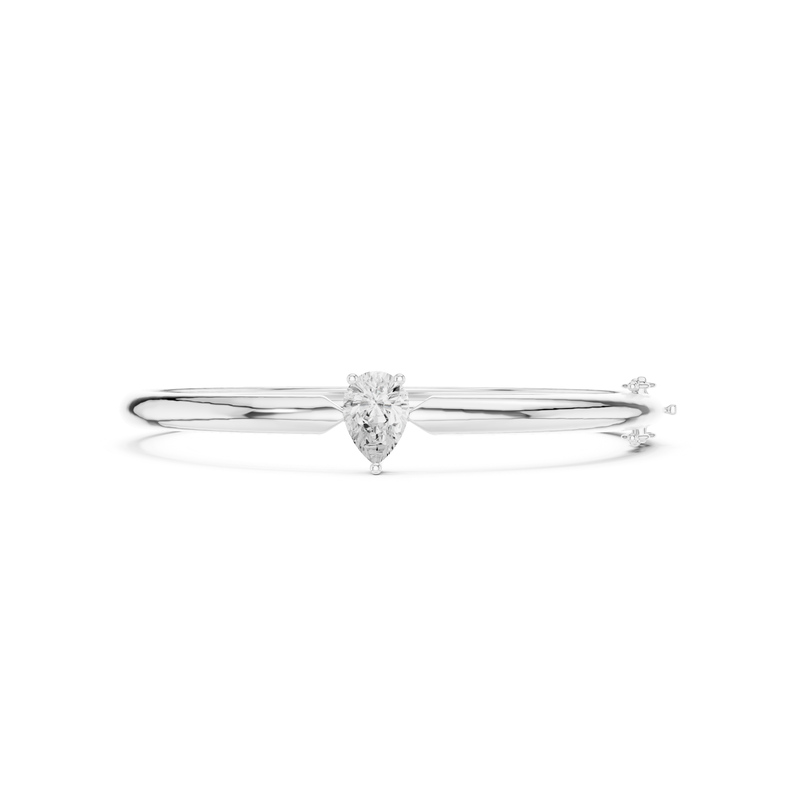 Pear Cut Solitaire Diamond Bangle Bracelet