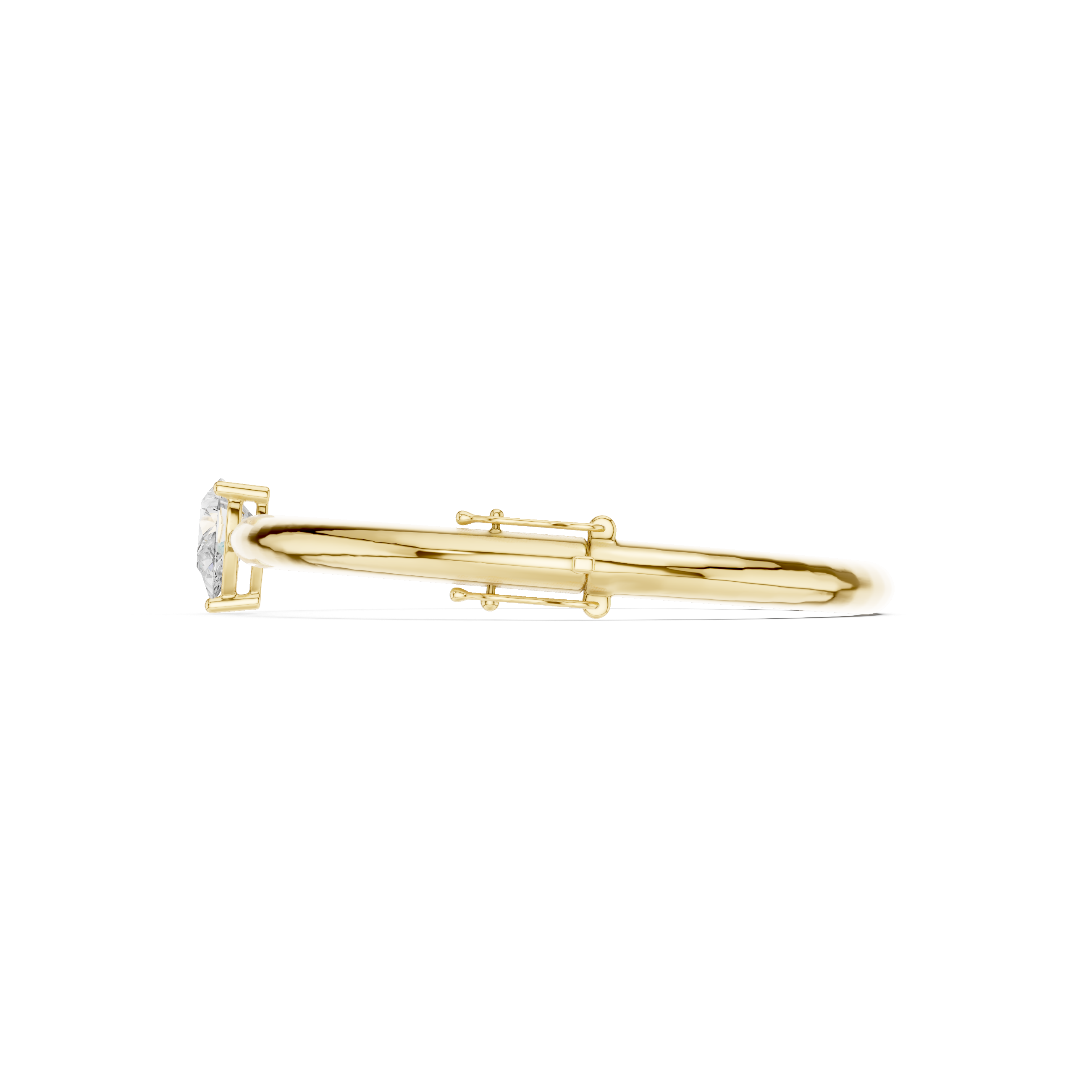 Pear Cut Solitaire Diamond Bangle Bracelet