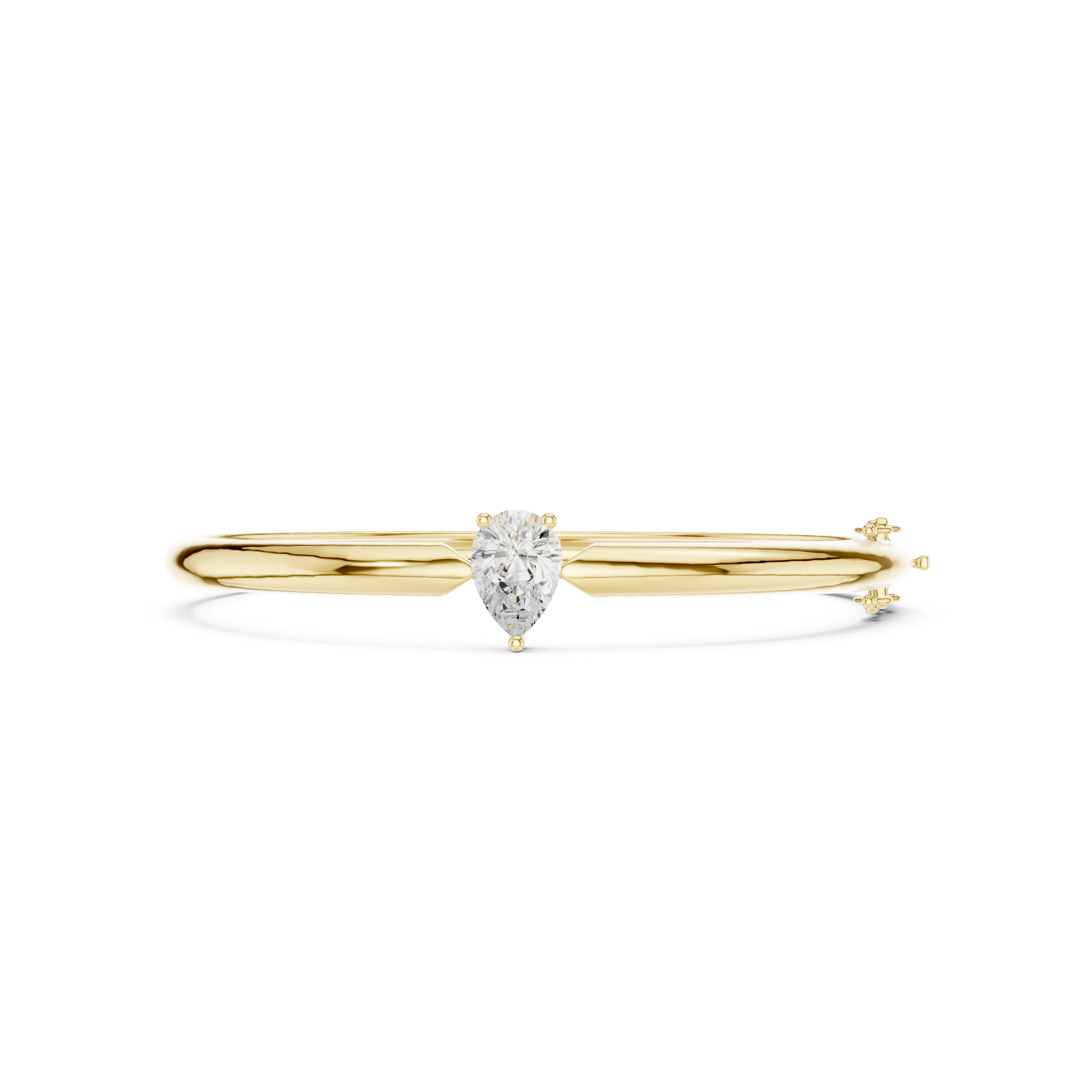 Pear Cut Solitaire Diamond Bangle Bracelet