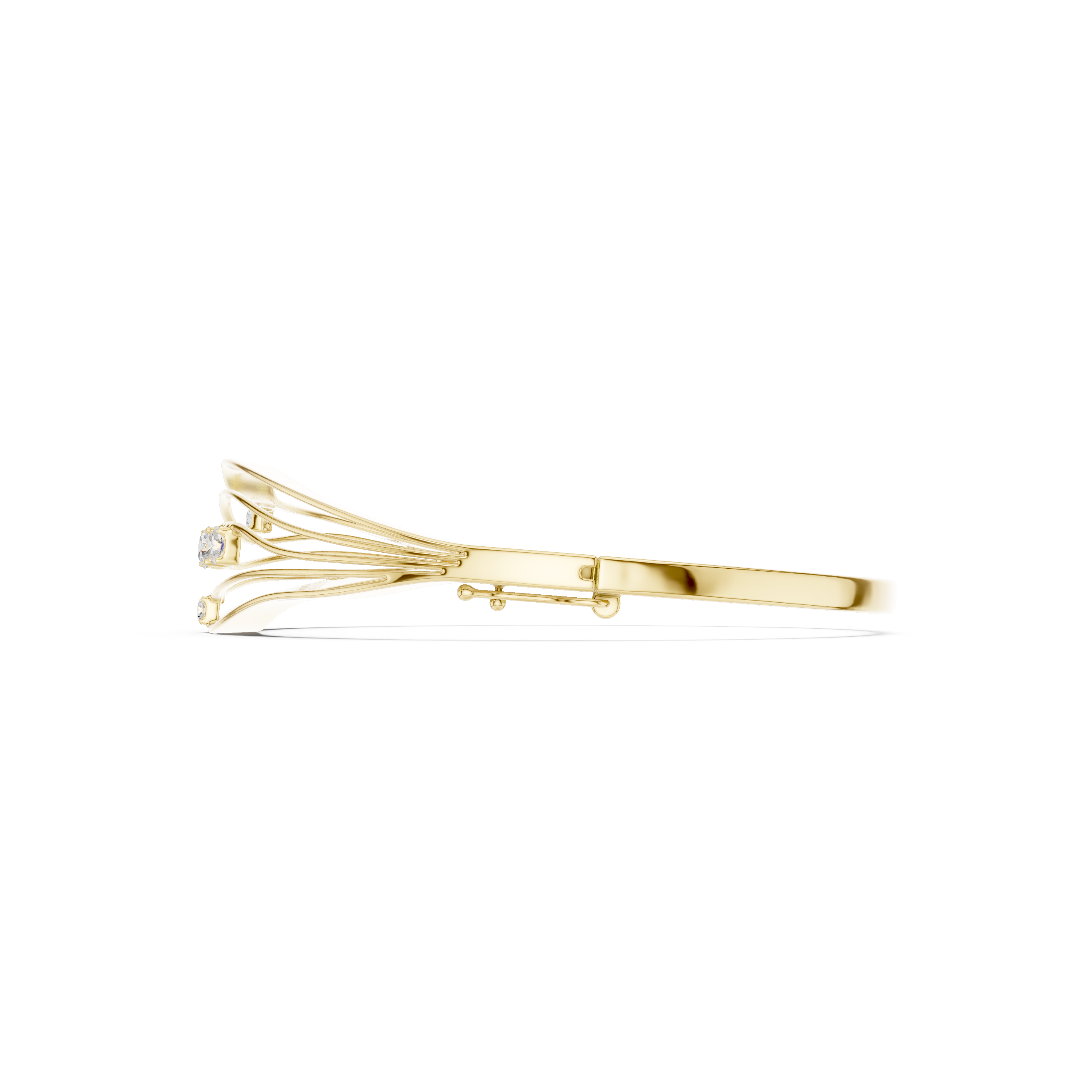 Modern Wave Diamond Bangle Bracelet