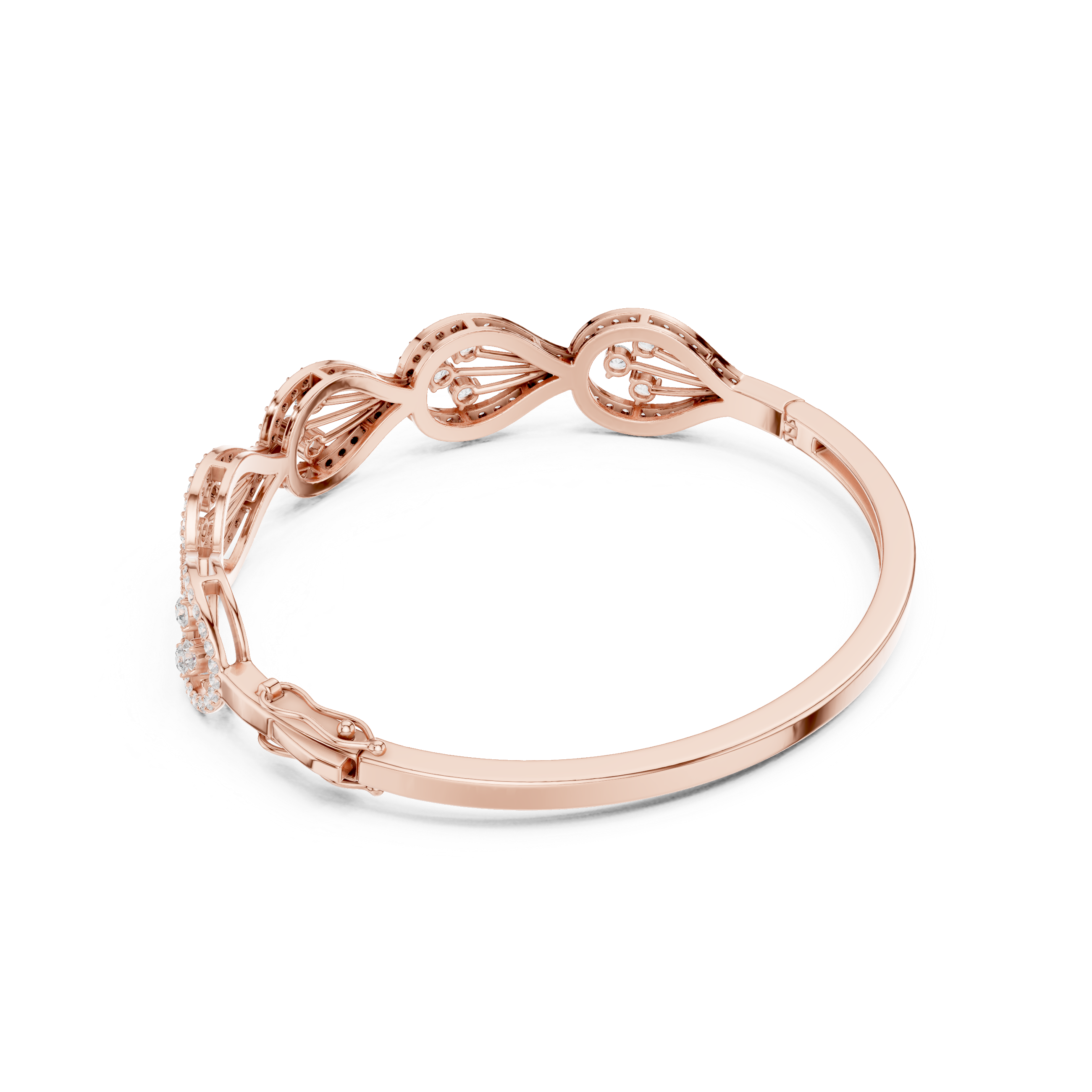 Infinity Halo Diamond Bangle Bracelet