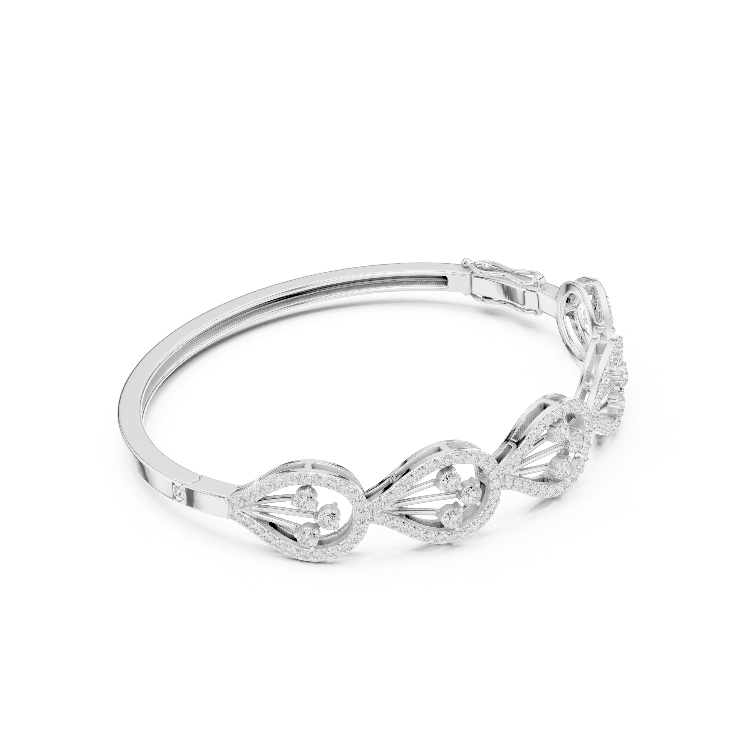 Infinity Halo Diamond Bangle Bracelet