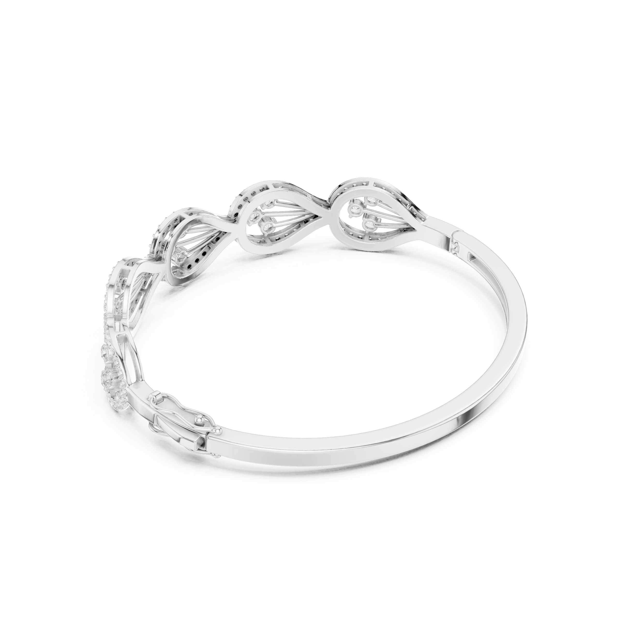 Infinity Halo Diamond Bangle Bracelet