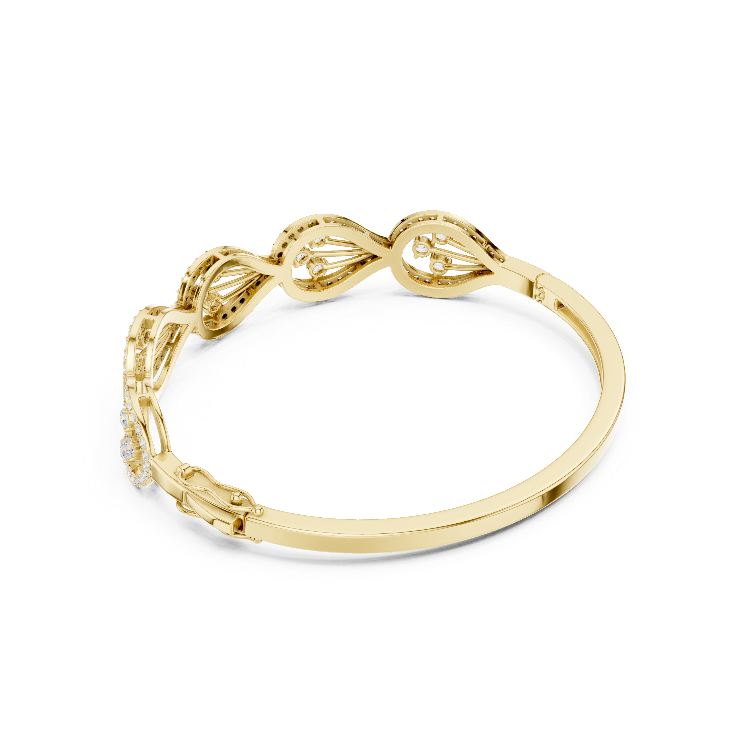 Infinity Halo Diamond Bangle Bracelet