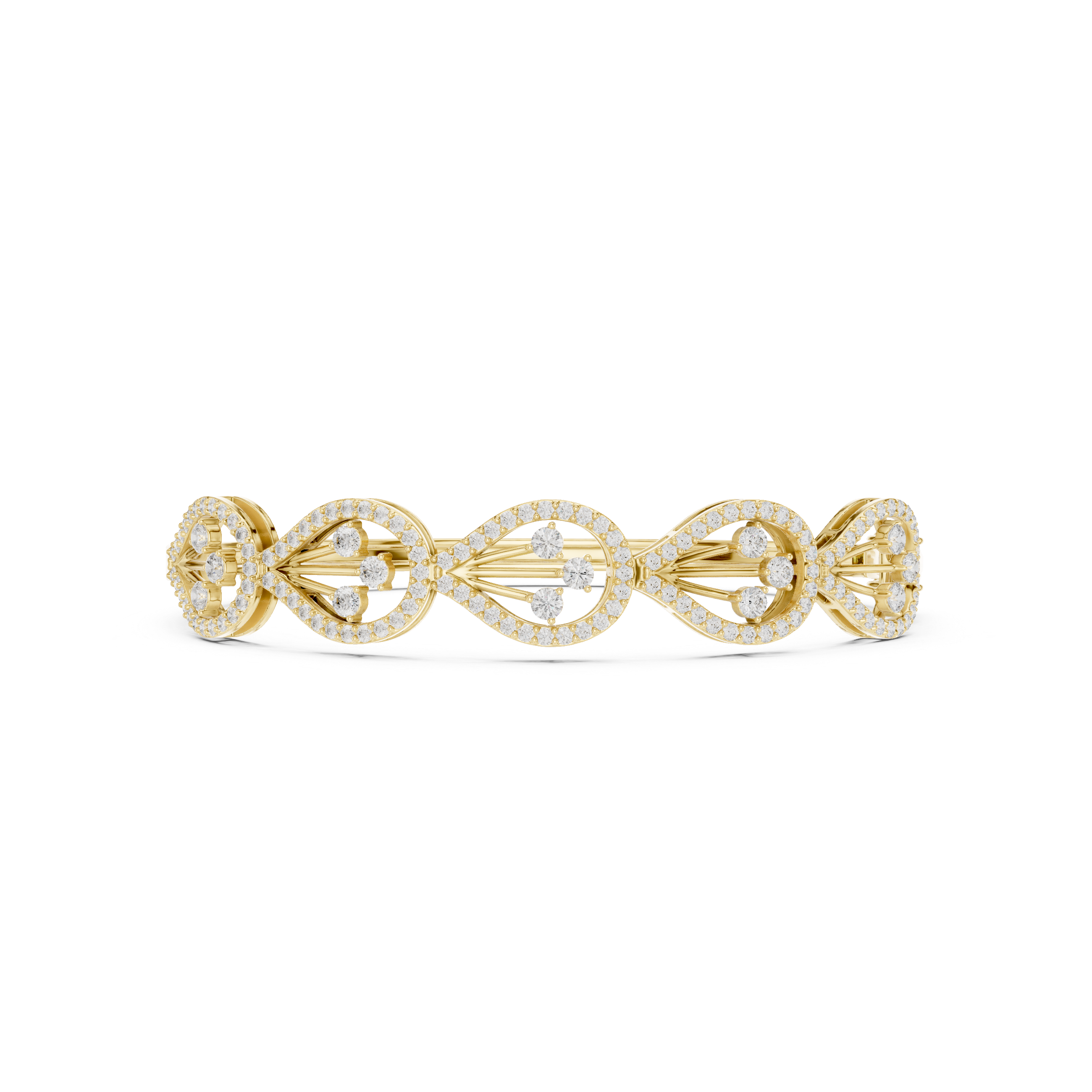 Infinity Halo Diamond Bangle Bracelet