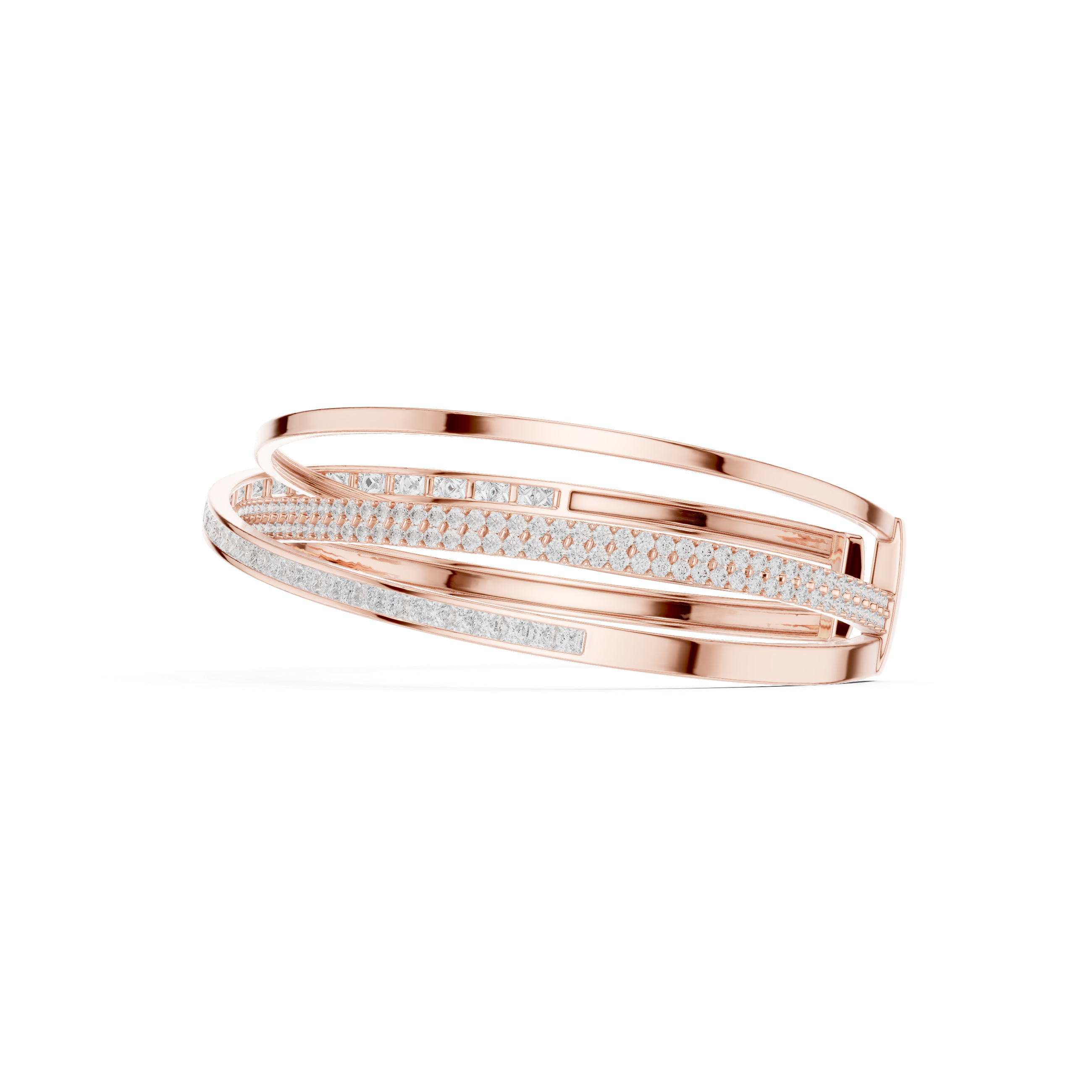 Criss-Cross Diamond Cuff Bracelet