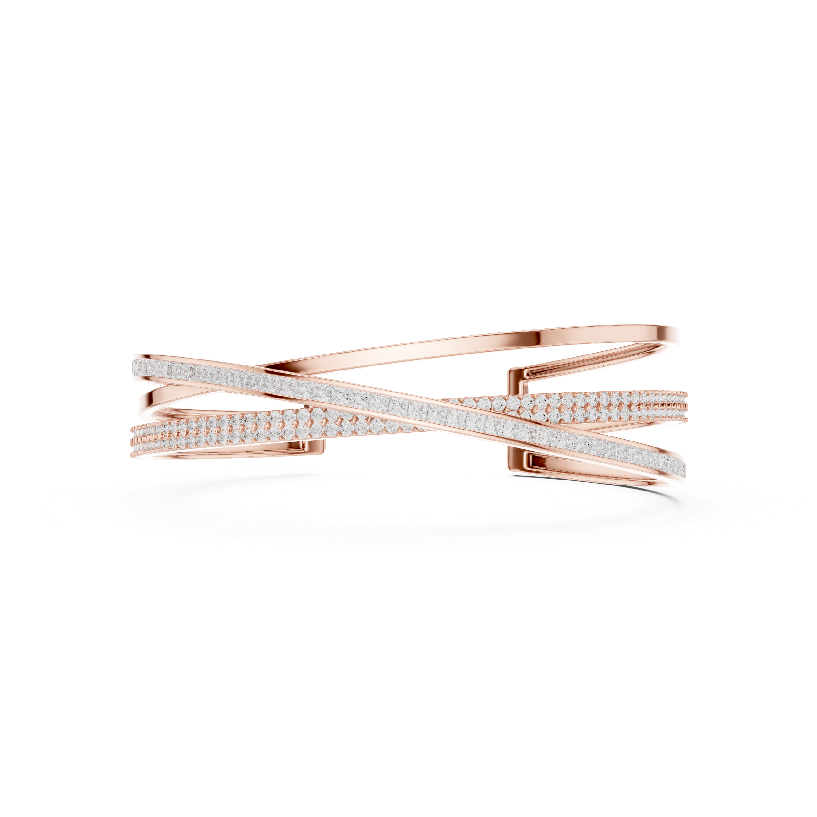 Criss-Cross Diamond Cuff Bracelet