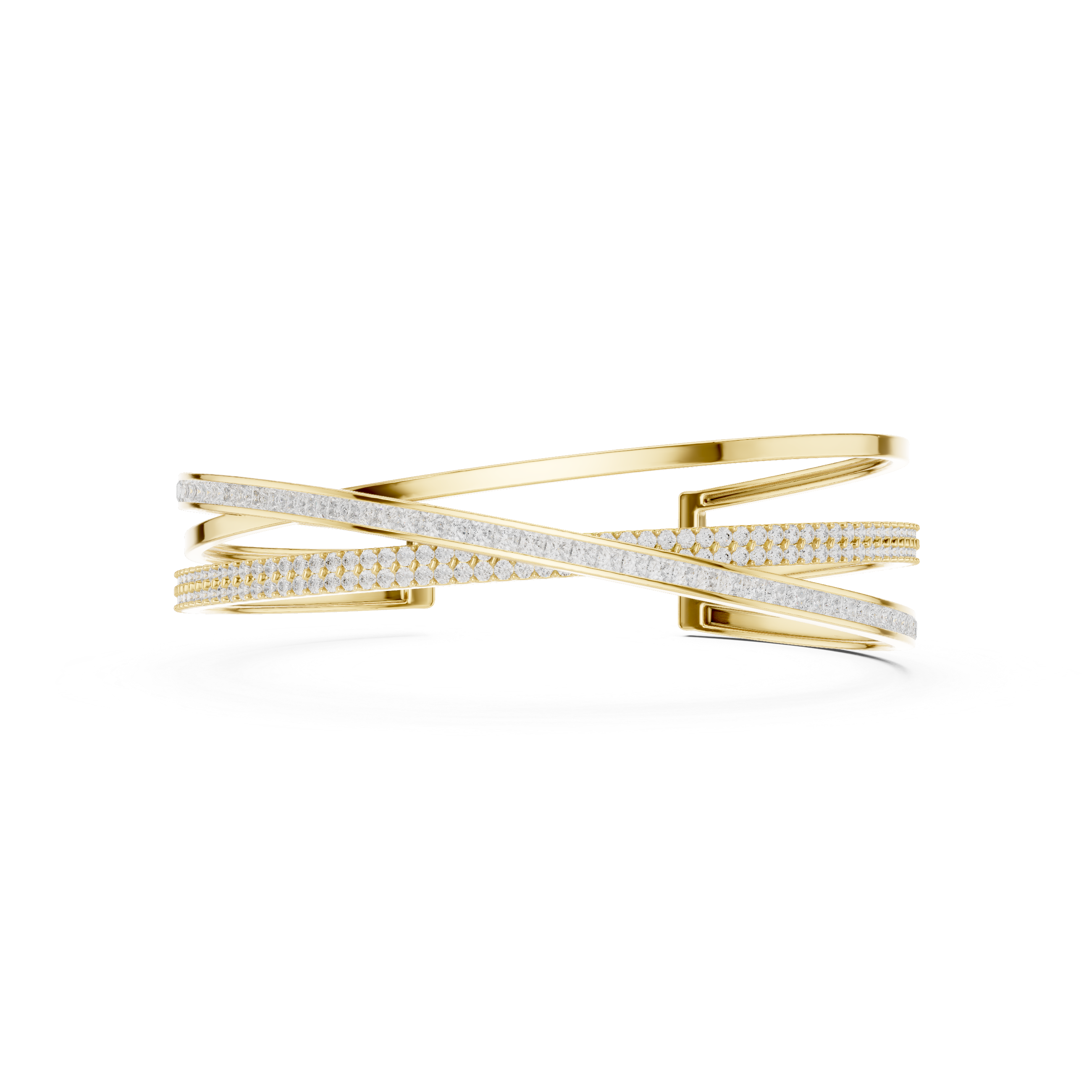 Criss-Cross Diamond Cuff Bracelet
