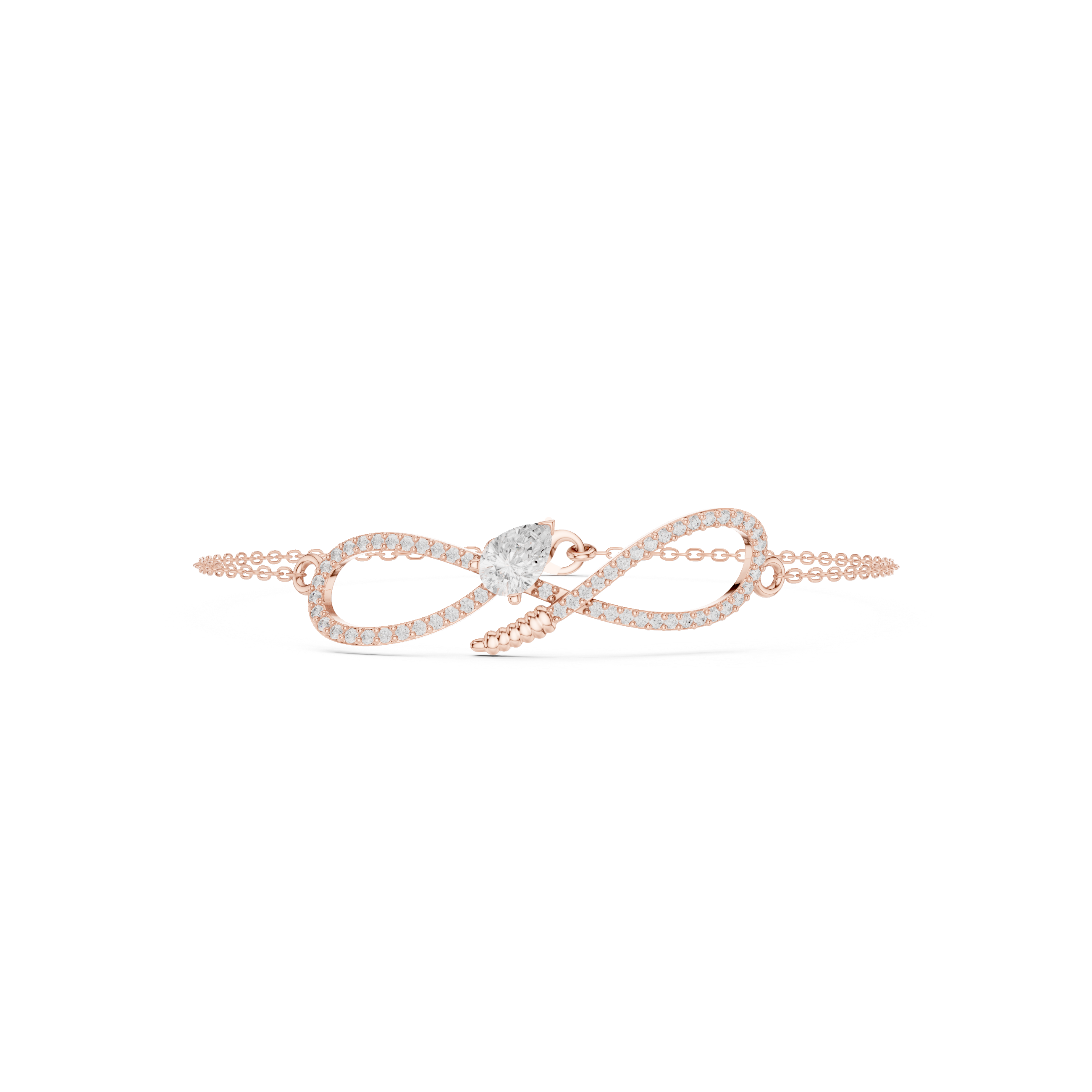 Infinity Diamond Bracelet with Pear Cut Center