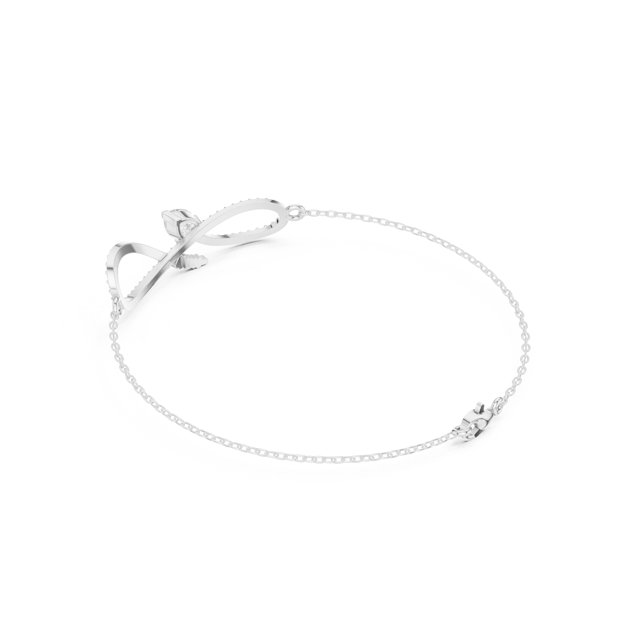 Infinity Diamond Bracelet with Pear Cut Center