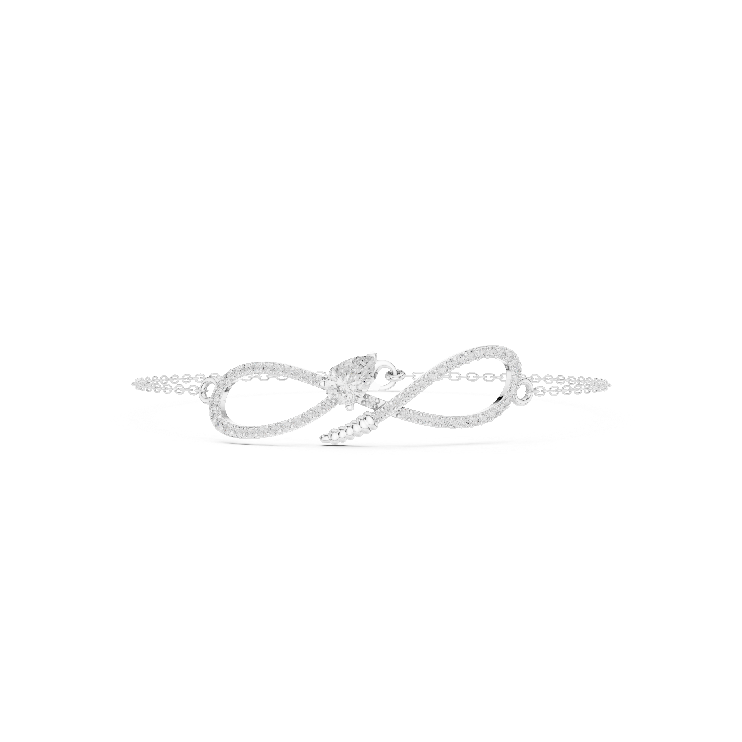 Infinity Diamond Bracelet with Pear Cut Center