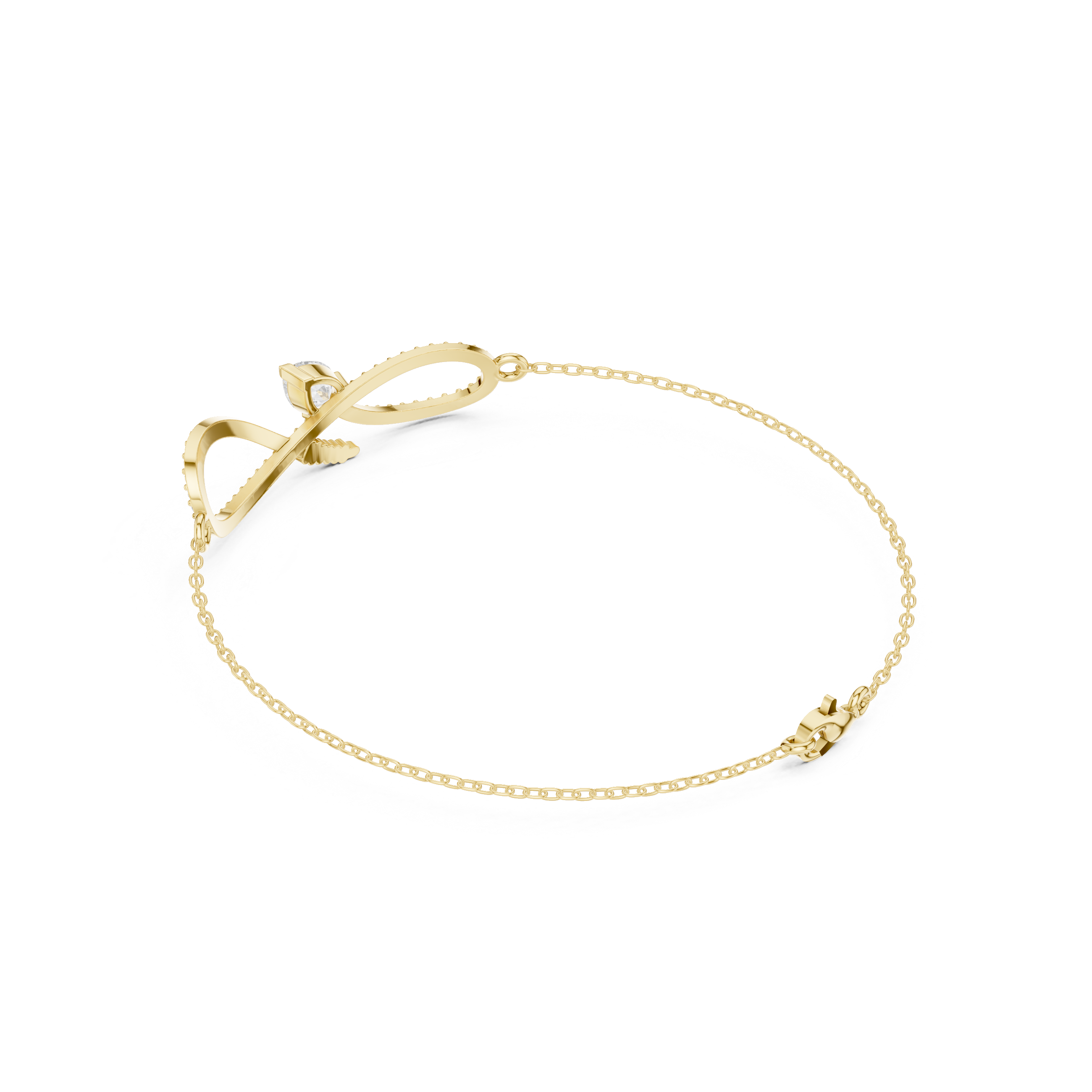 Infinity Diamond Bracelet with Pear Cut Center