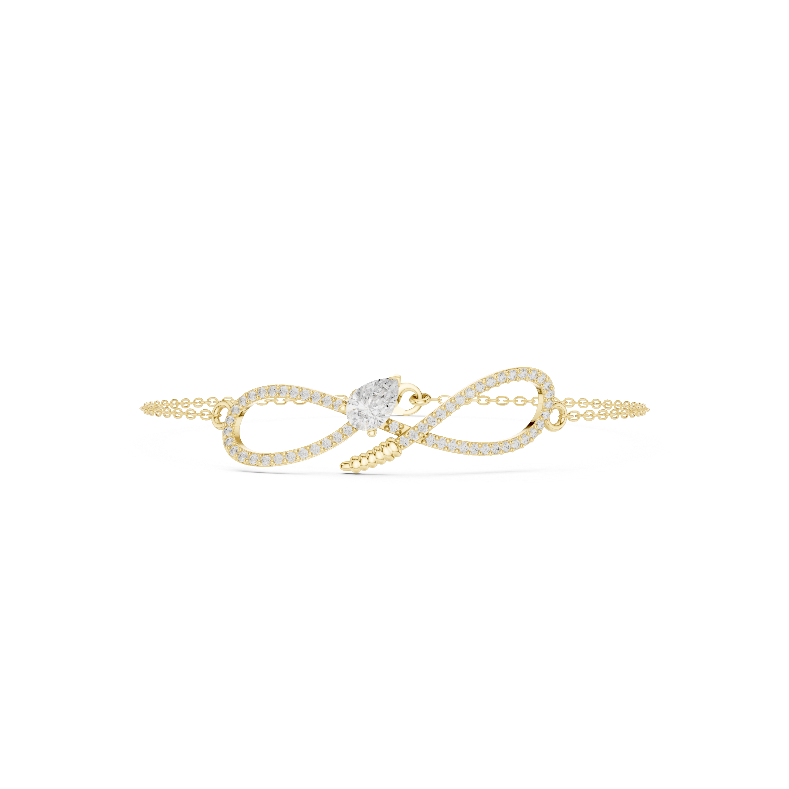Infinity Diamond Bracelet with Pear Cut Center