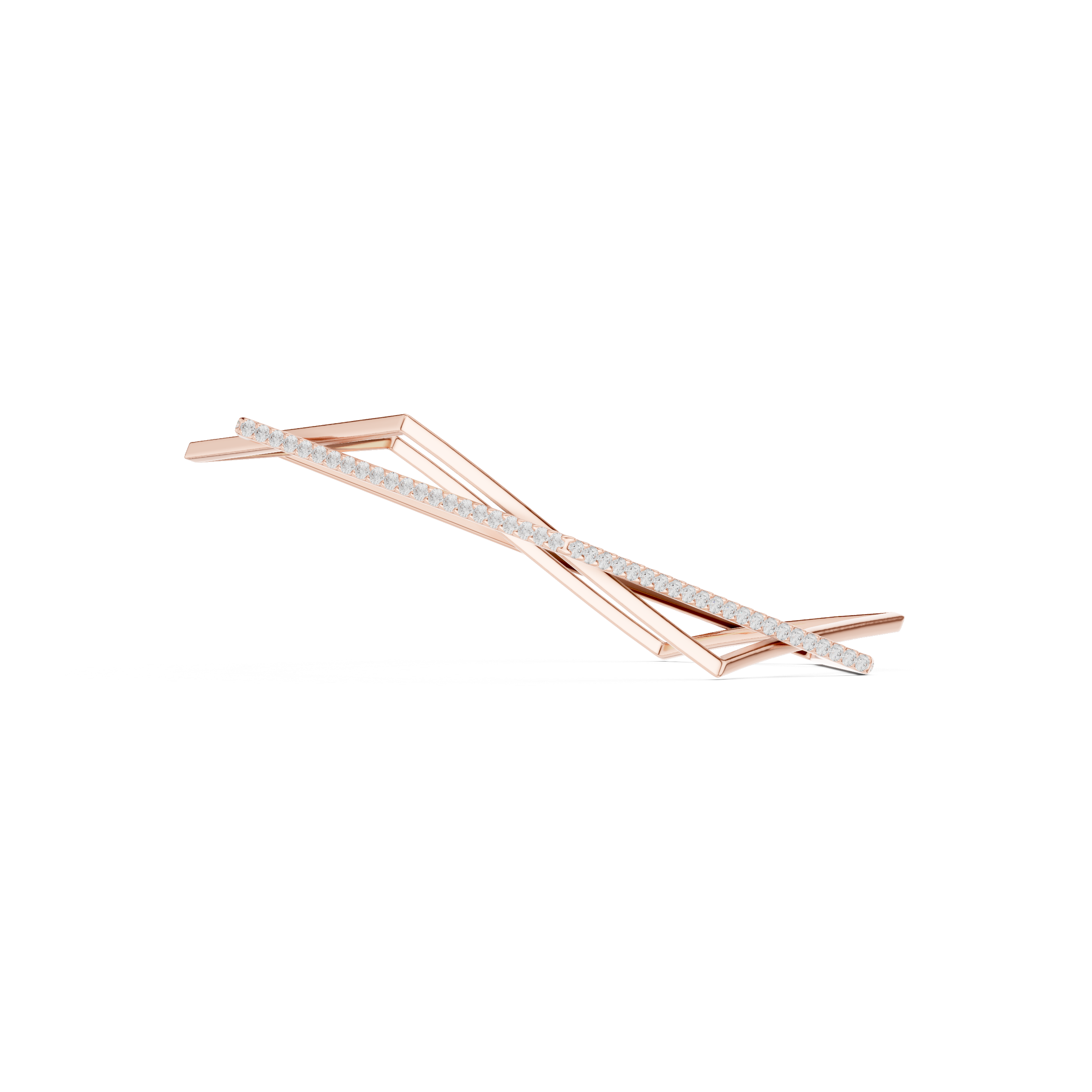 Geometric Diamond Bangle – Contemporary Open Frame Design