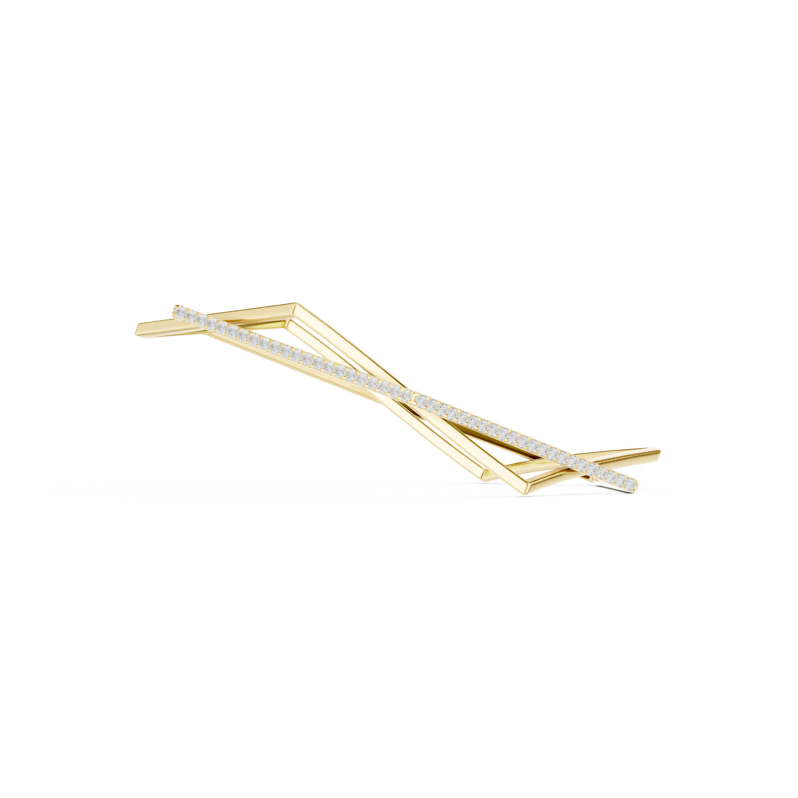 Geometric Diamond Bangle – Contemporary Open Frame Design