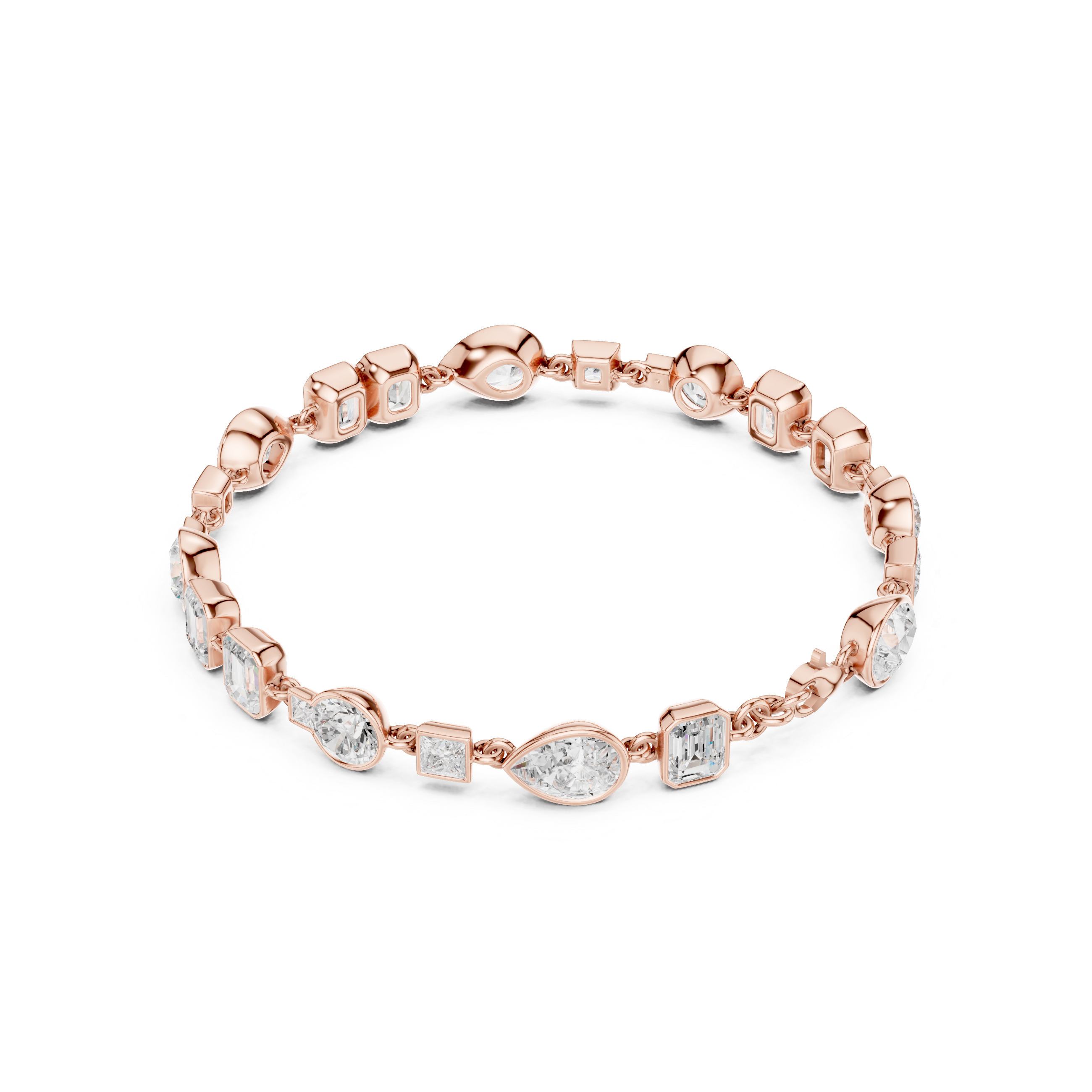 Mixed Shape Diamond Bracelet – Modern Harmony Design