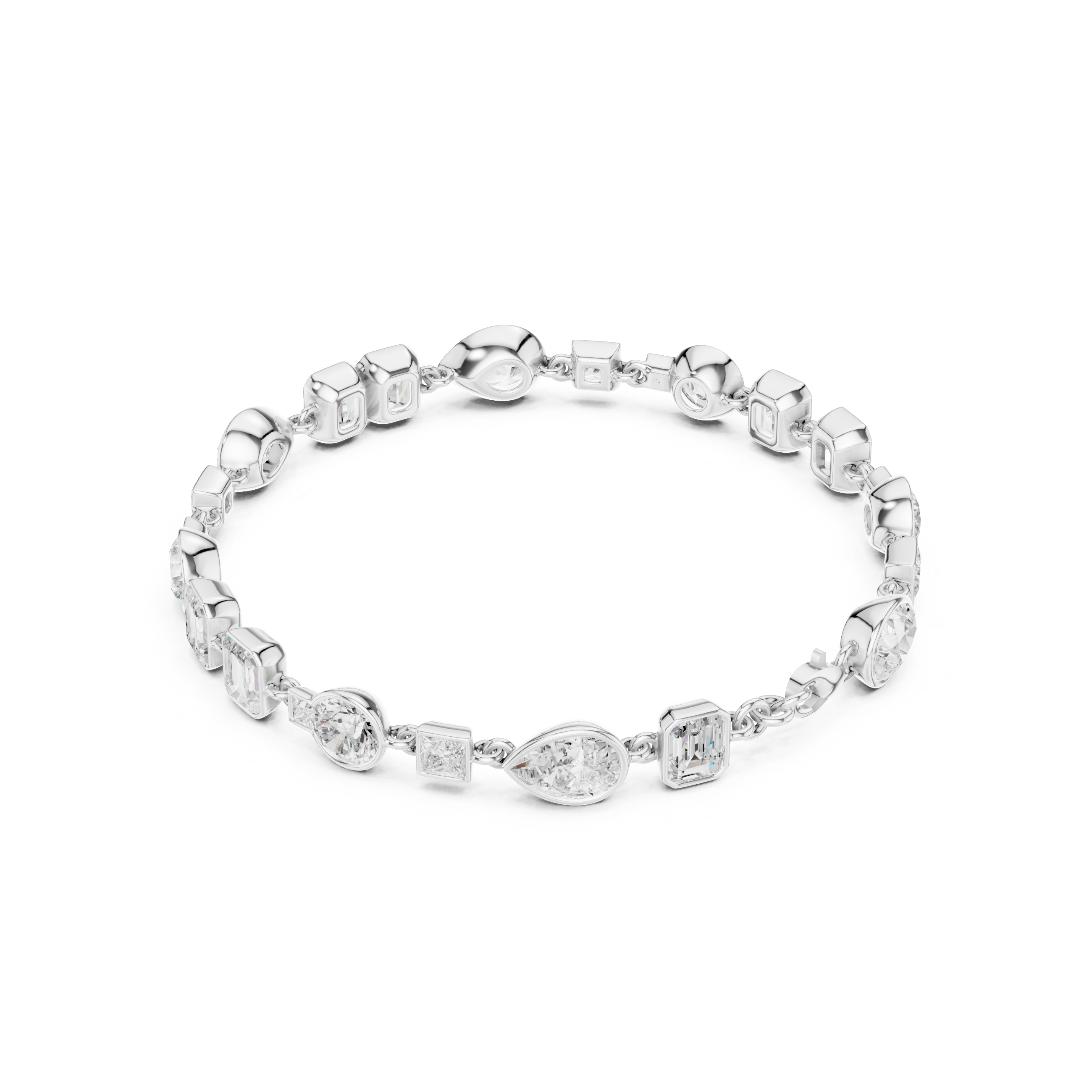Mixed Shape Diamond Bracelet – Modern Harmony Design