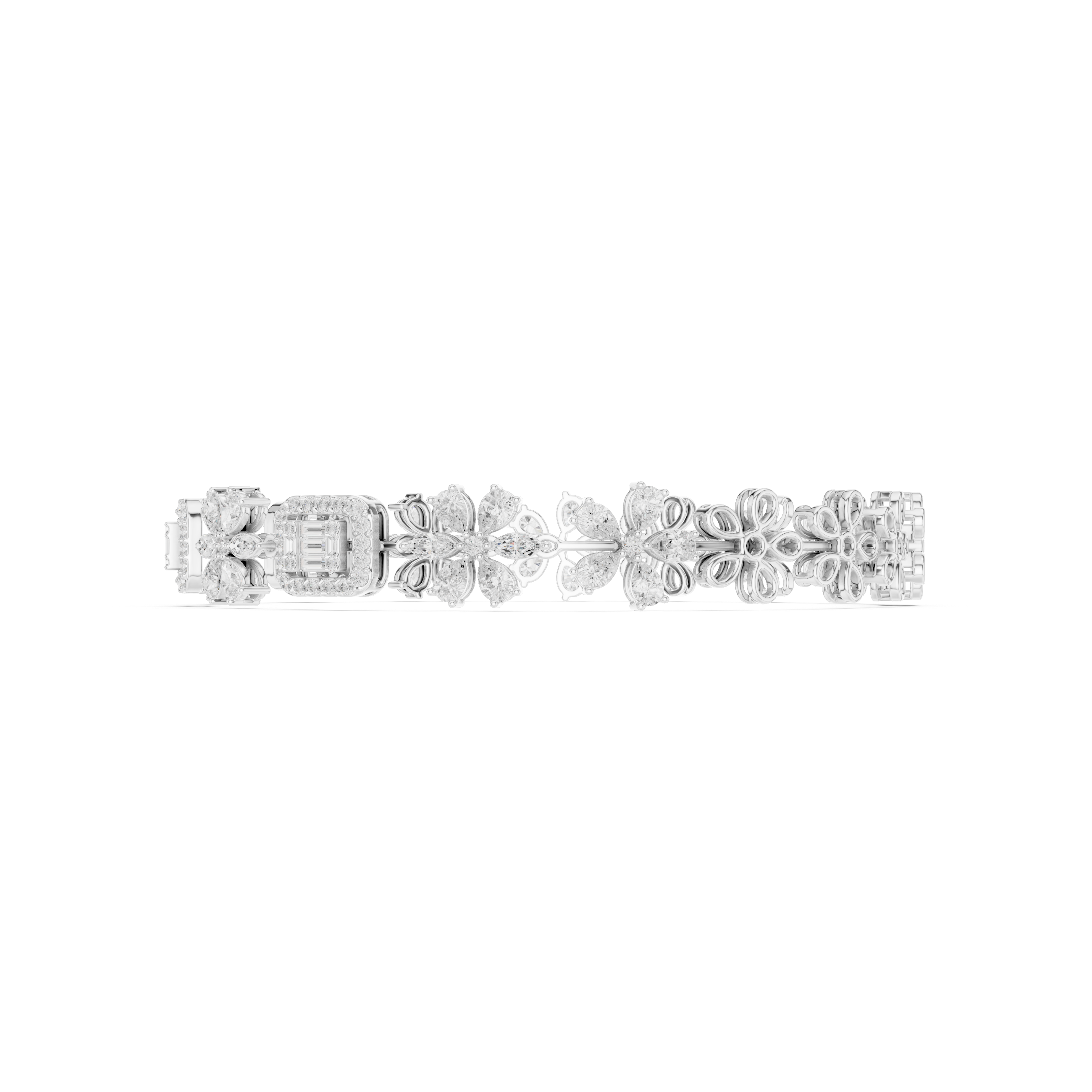 Floral Diamond Link Bracelet – Vintage Inspired Statement Elegance