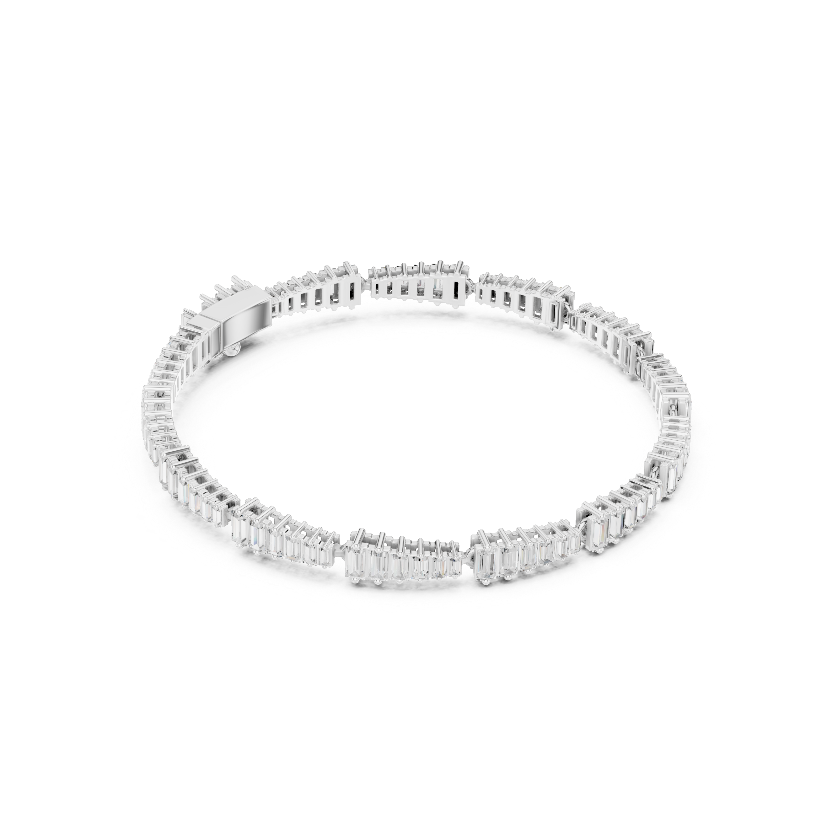 Baguette Diamond Tennis Bracelet – Modern Linear Elegance