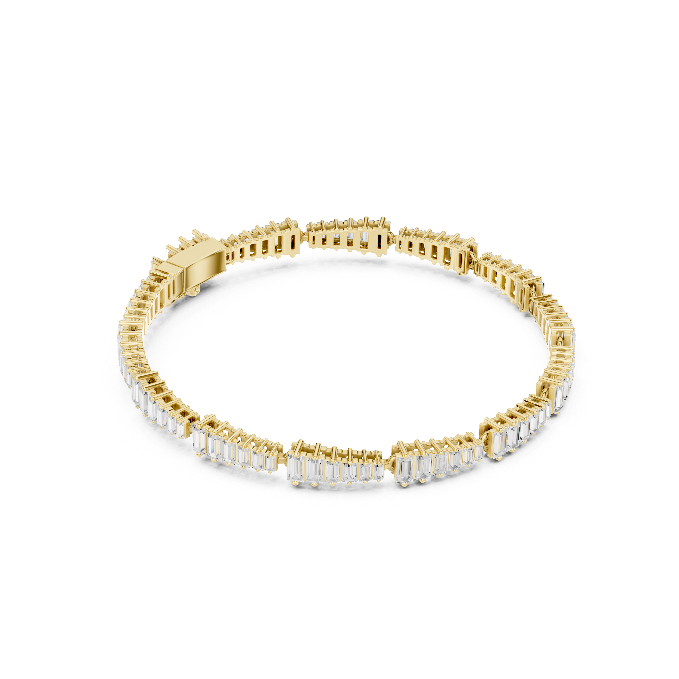 Baguette Diamond Tennis Bracelet – Modern Linear Elegance
