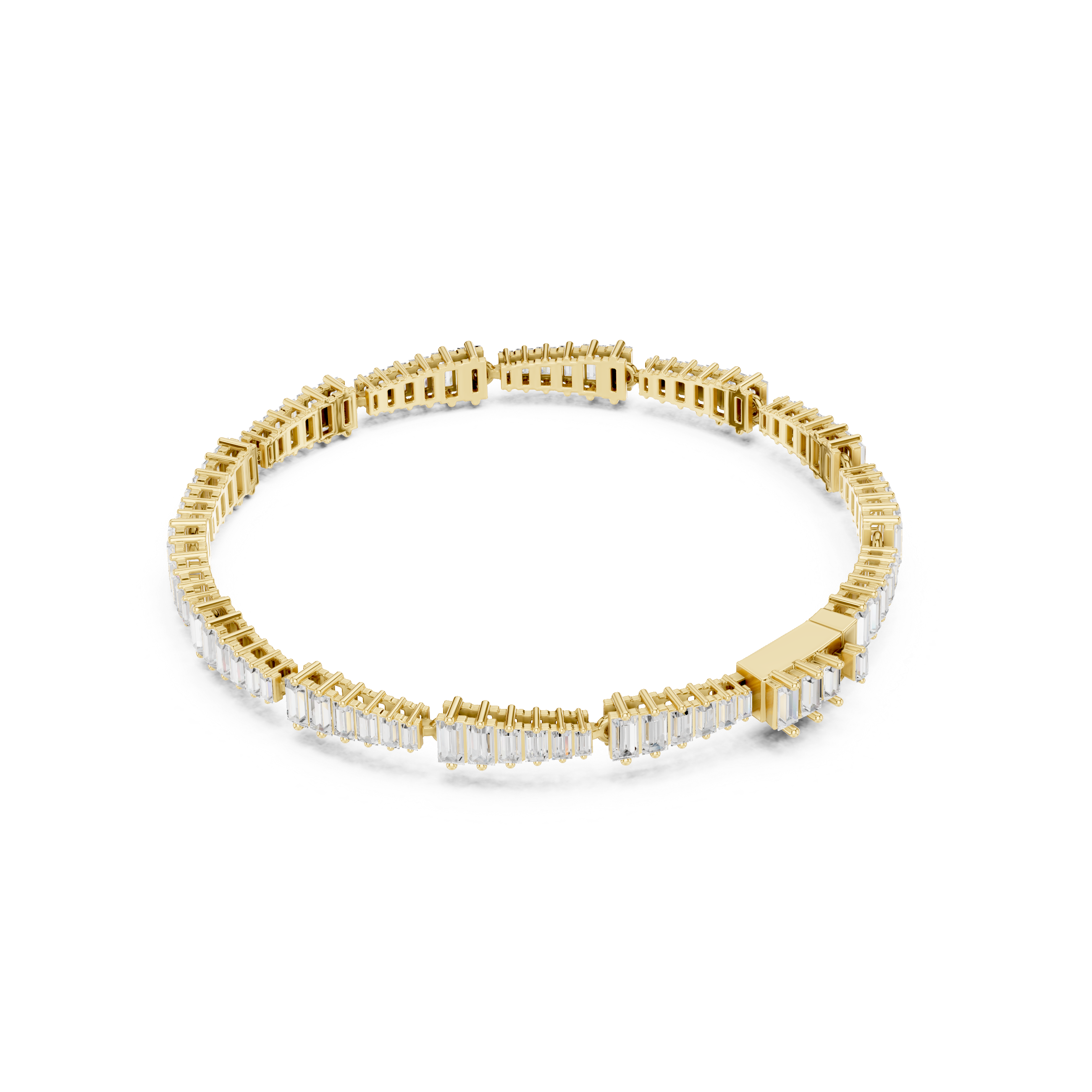 Baguette Diamond Tennis Bracelet – Modern Linear Elegance