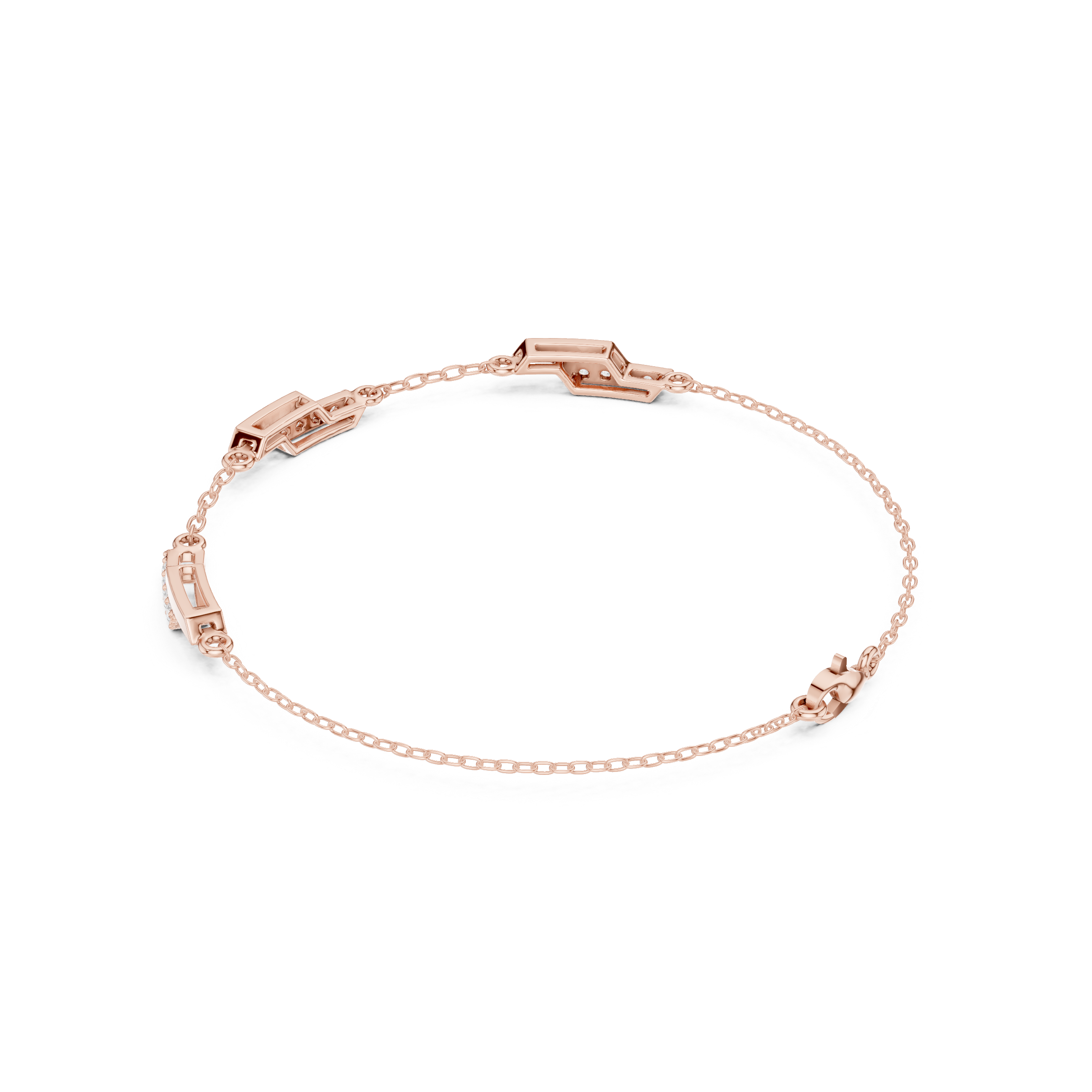 Minimal Geometric Diamond Station Bracelet