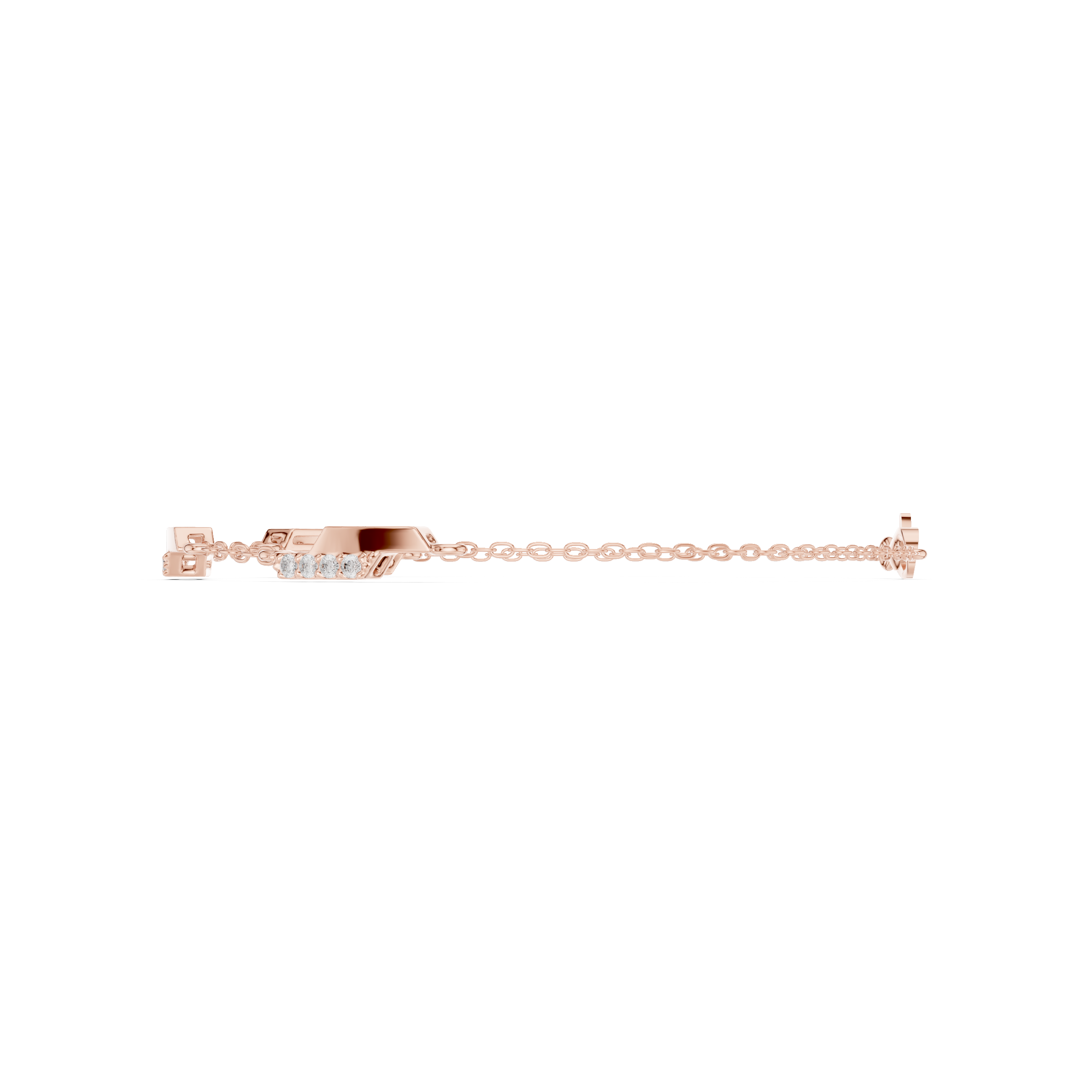 Minimal Geometric Diamond Station Bracelet