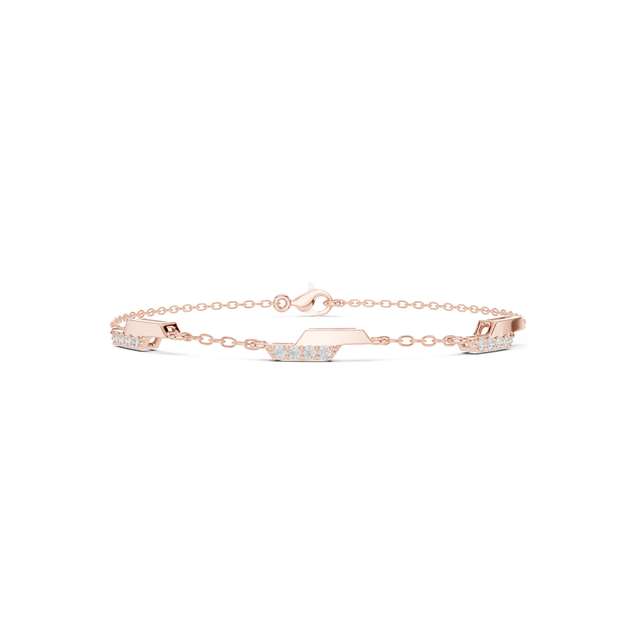 Minimal Geometric Diamond Station Bracelet