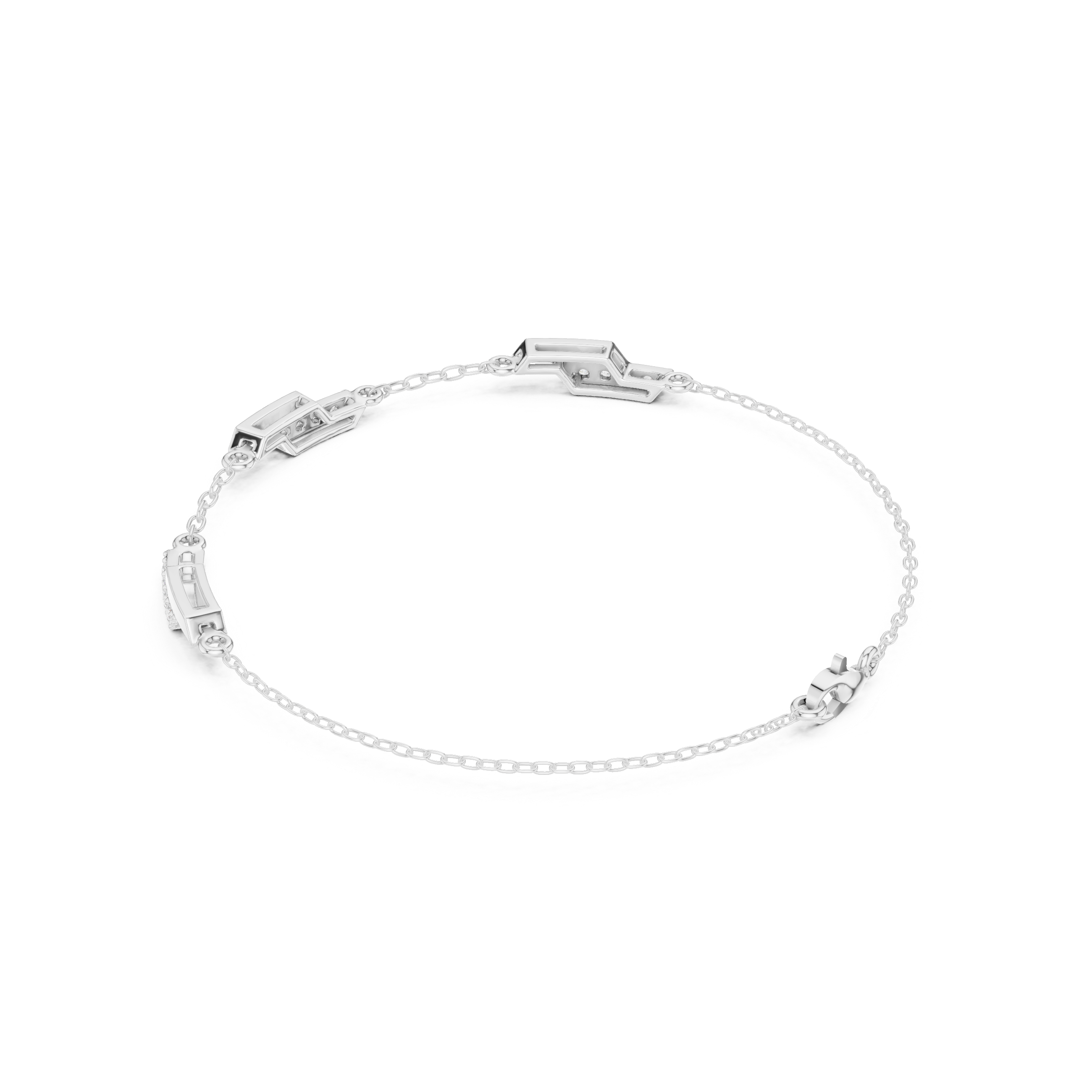 Minimal Geometric Diamond Station Bracelet