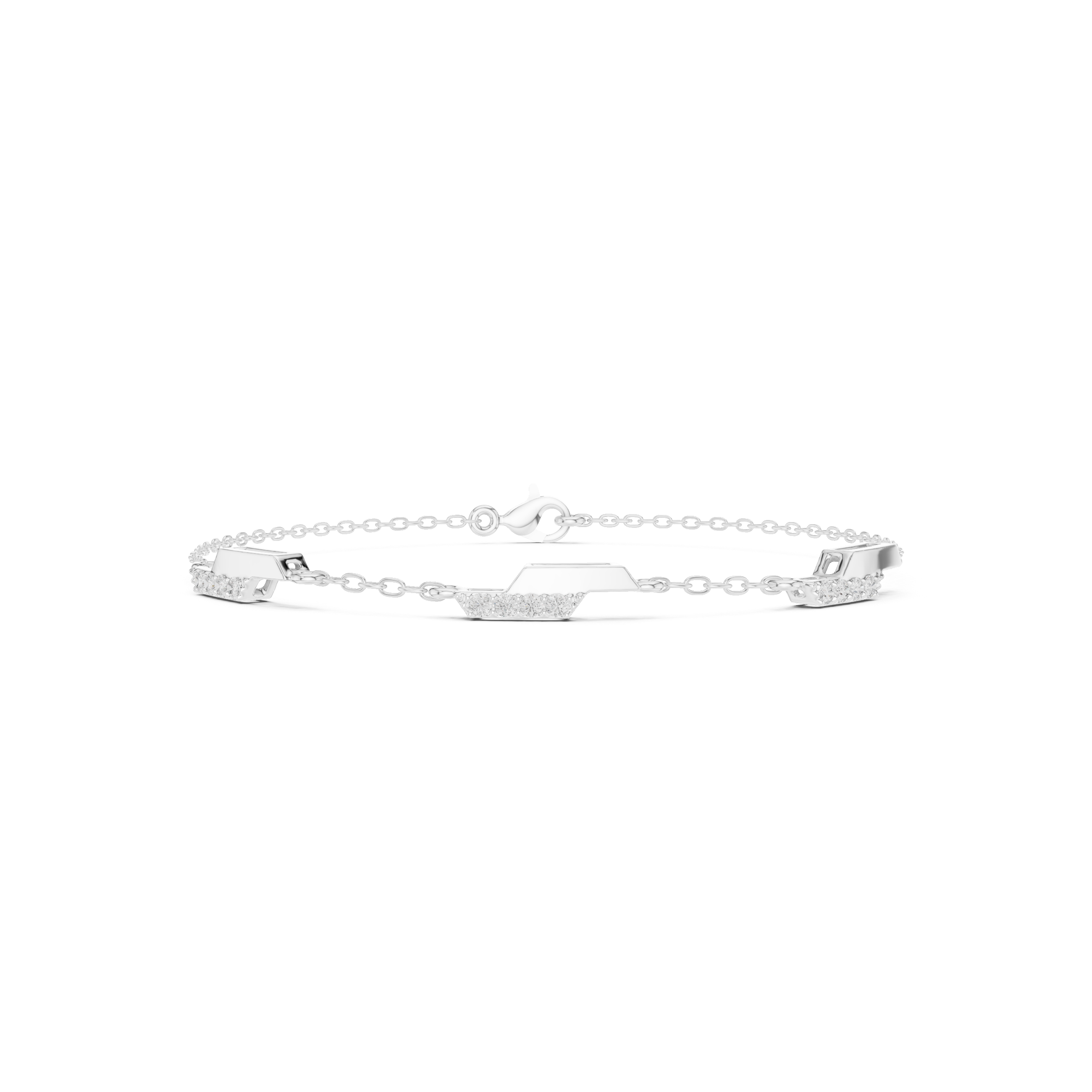 Minimal Geometric Diamond Station Bracelet