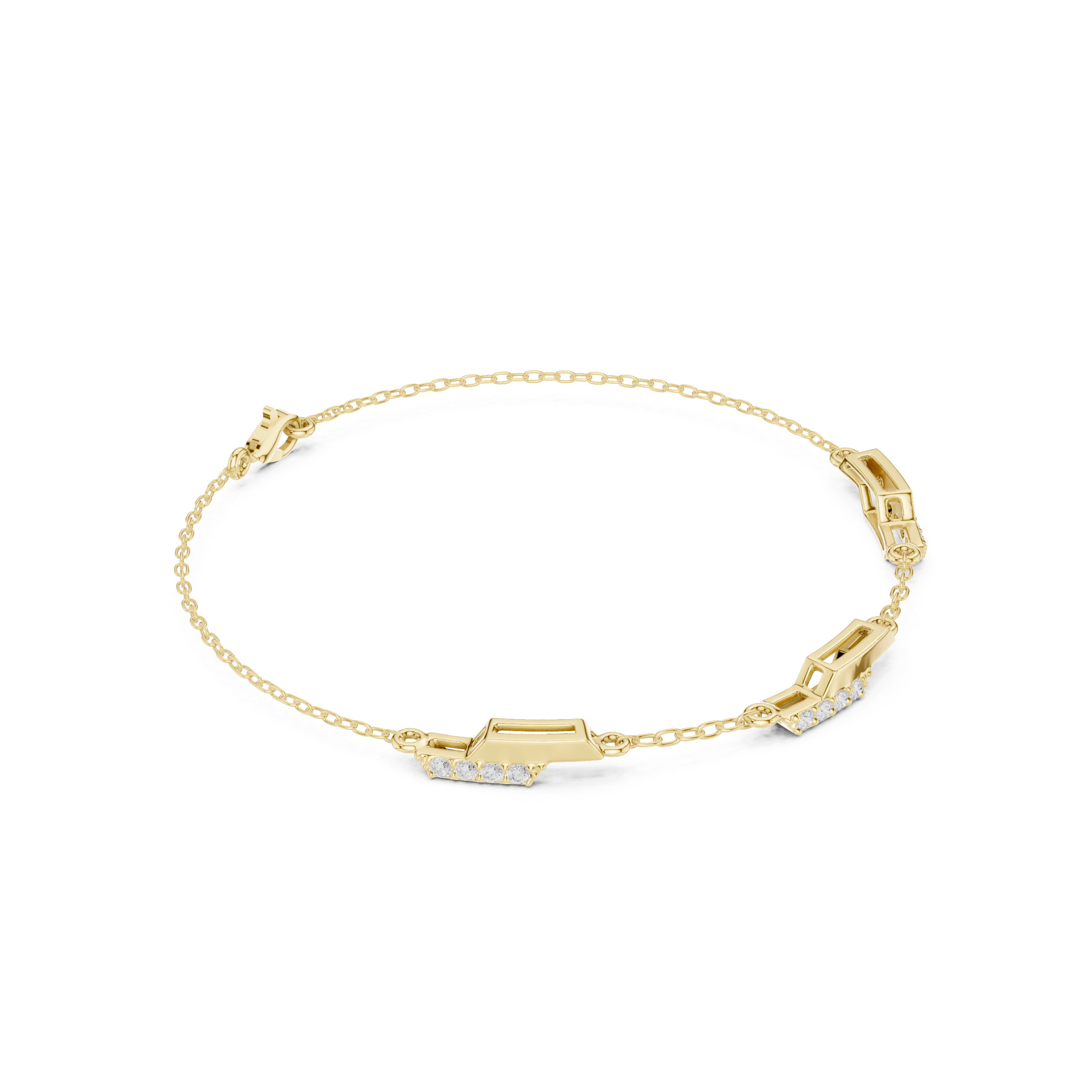 Minimal Geometric Diamond Station Bracelet