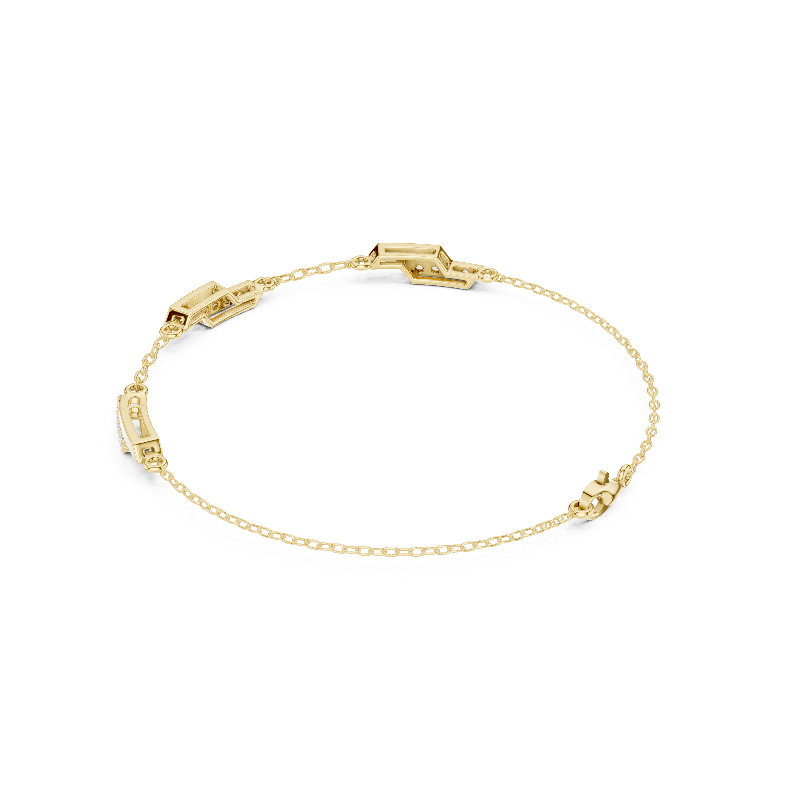 Minimal Geometric Diamond Station Bracelet